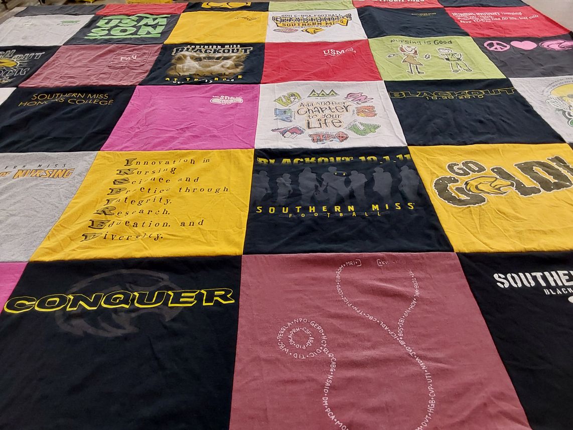 T-shirt quilt featuring southern miss football by Briget from TN