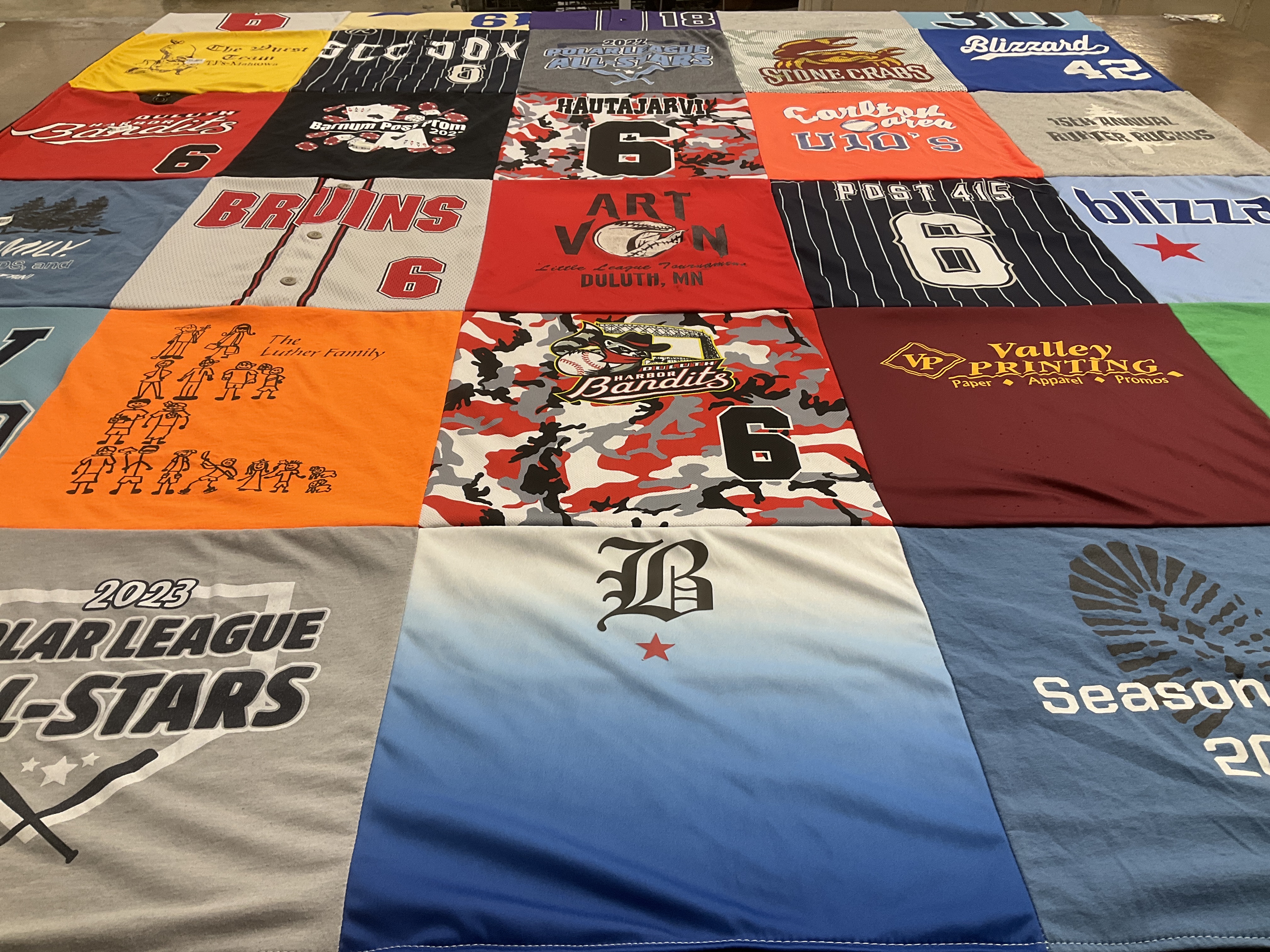 T-shirt quilt featuring blizzard, bruins by Nicole from MN