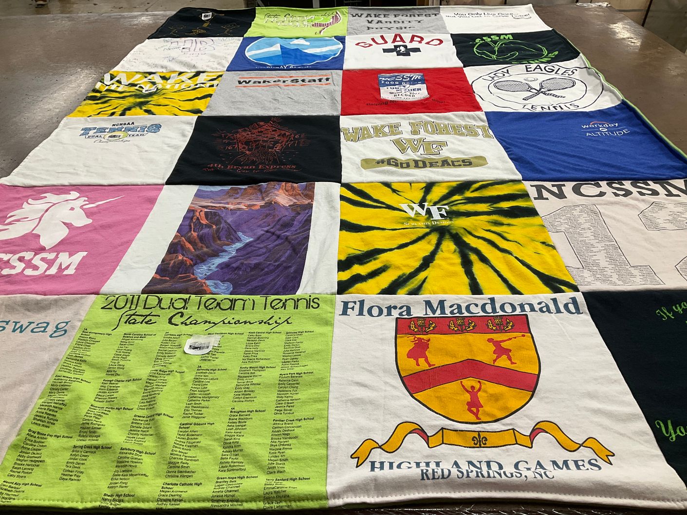 T-shirt quilt featuring wake forest eagles by Mary from NC