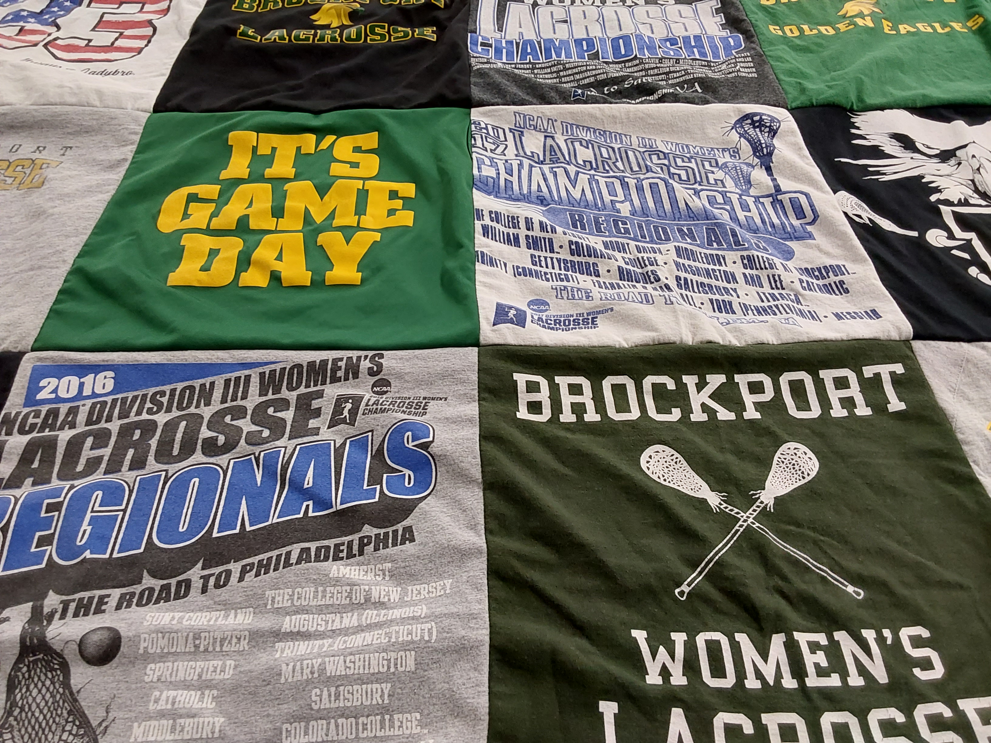 T-shirt quilt featuring brockport women's lacrosse by Kelly from NY