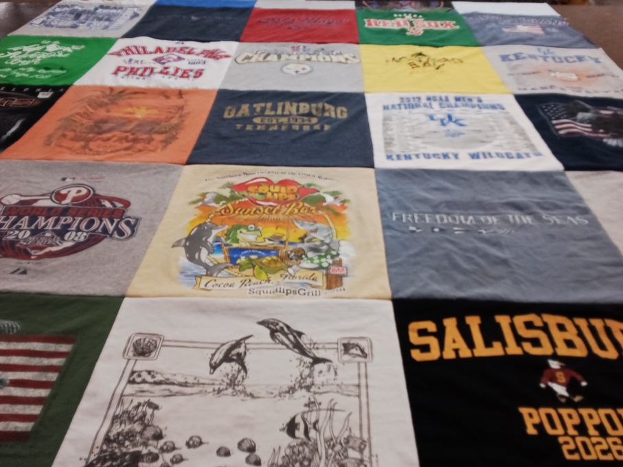 T-shirt quilt featuring kentucky wildcats, philadelphia phillies by Barbara from NC