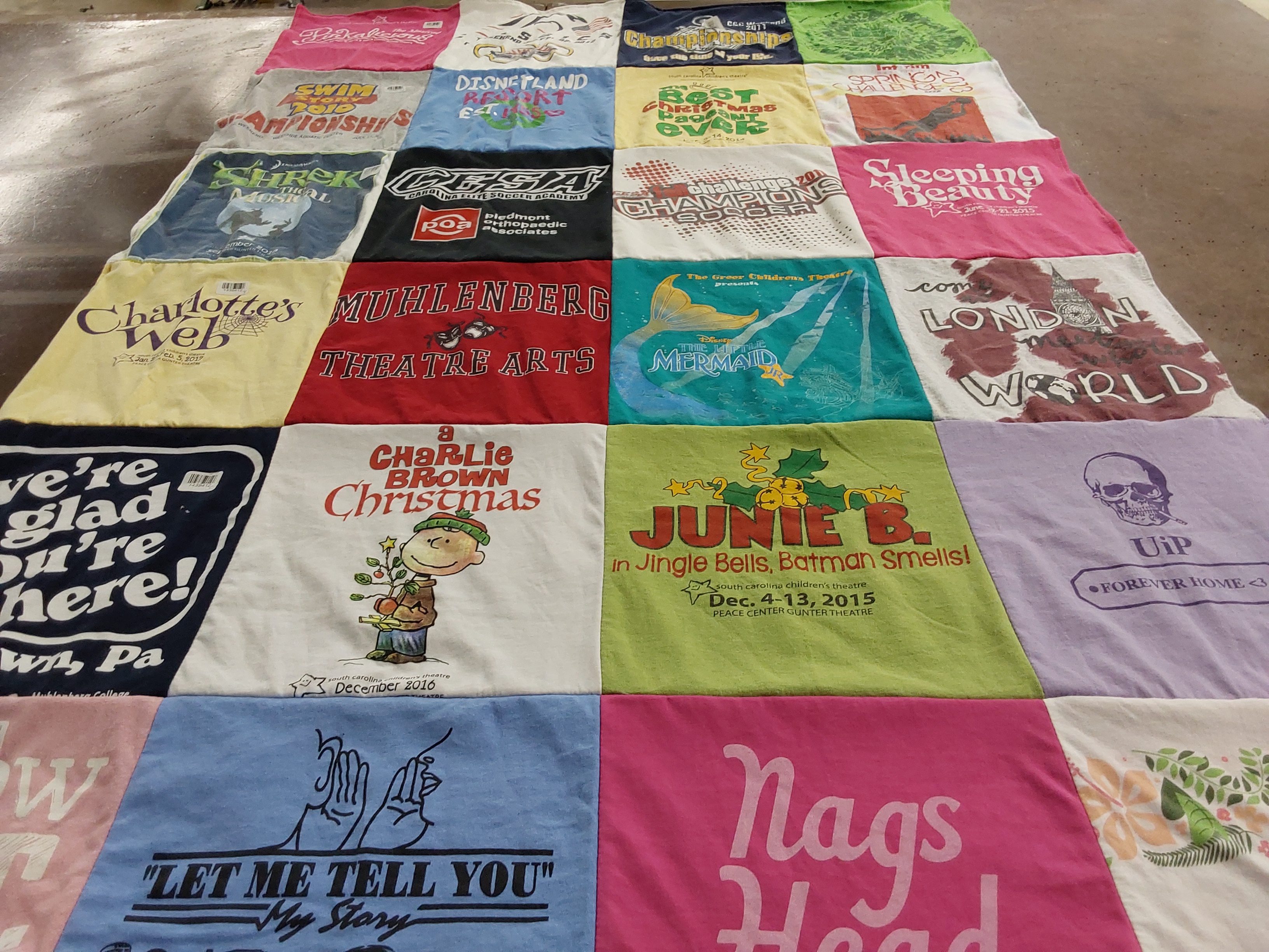 T-shirt quilt from muhlenberg college by Natalie from SC