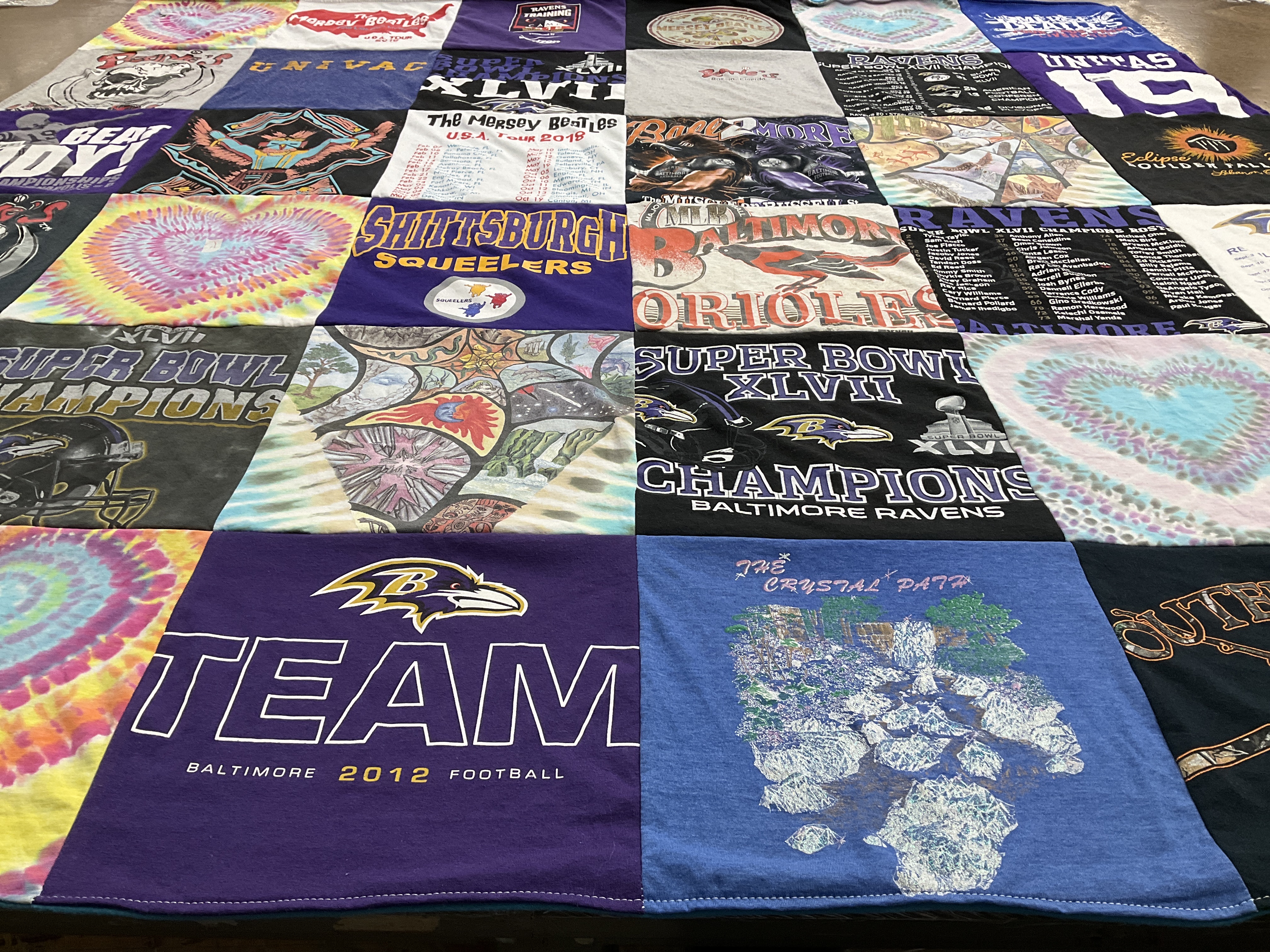 T-shirt quilt featuring baltimore ravens football team by Sharon from MD