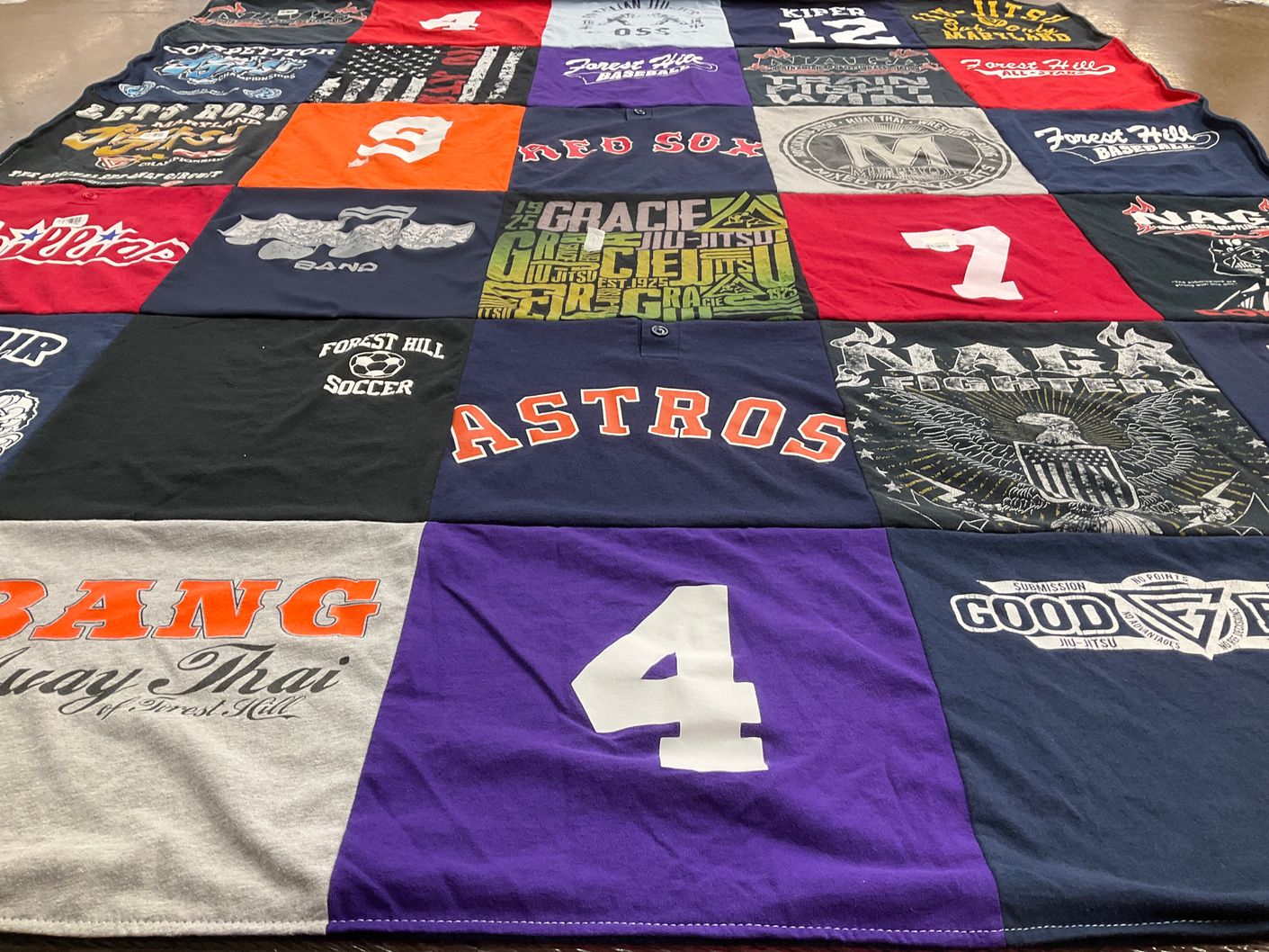 T-shirt quilt featuring astros by Kim from MD