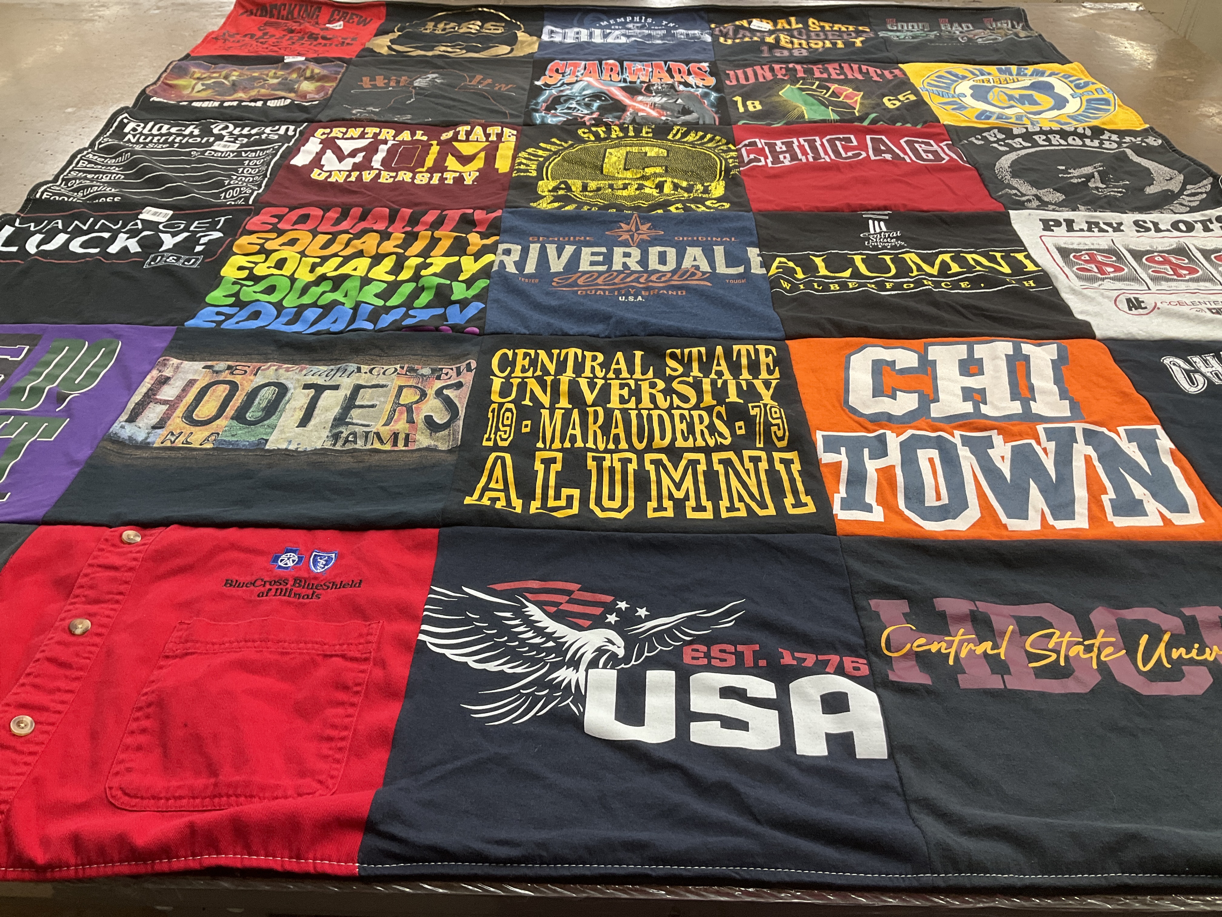 T-shirt quilt featuring central state university marauders by Yolanda from IL