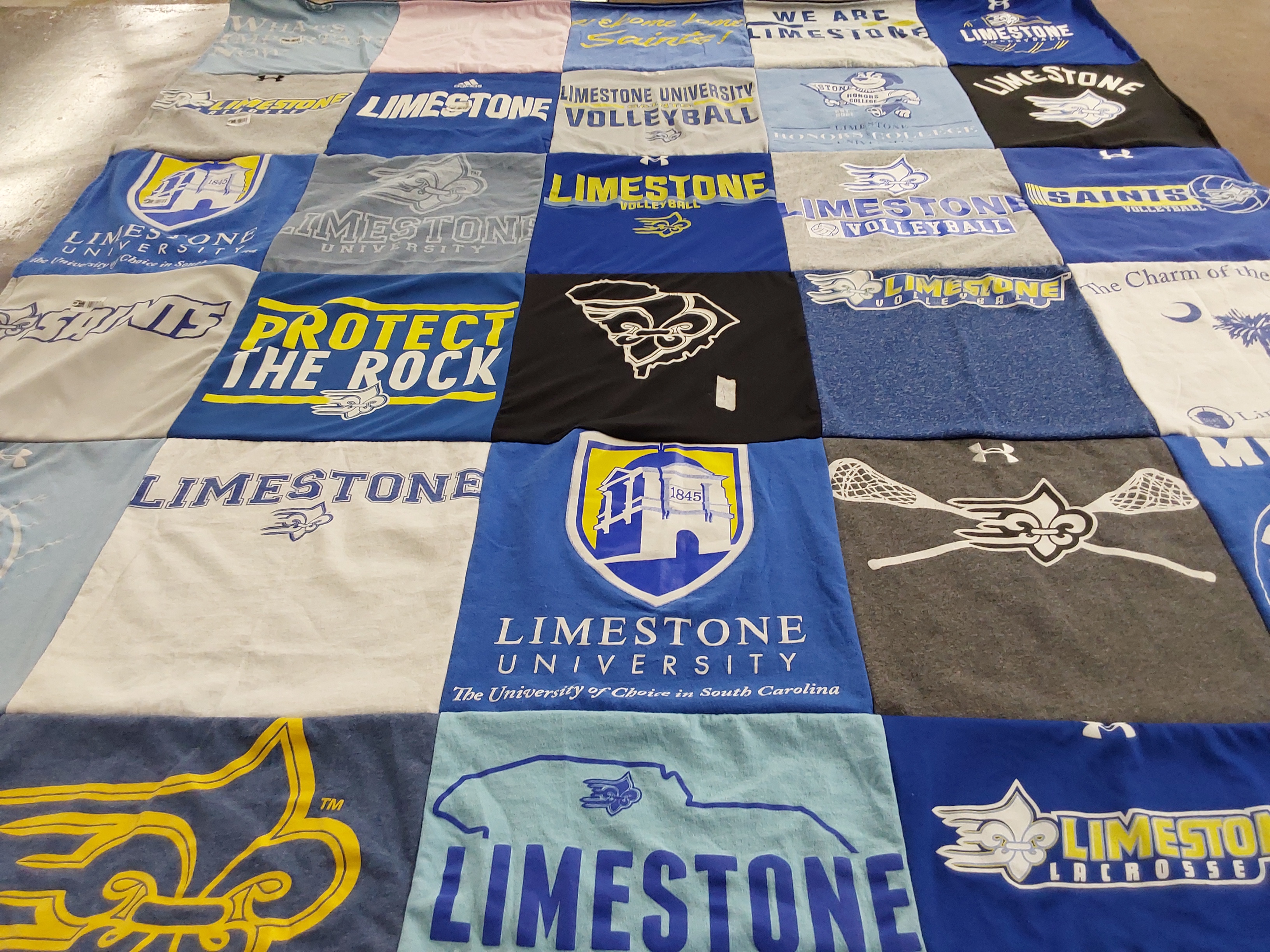 T-shirt quilt from limestone university by Vicki from NC