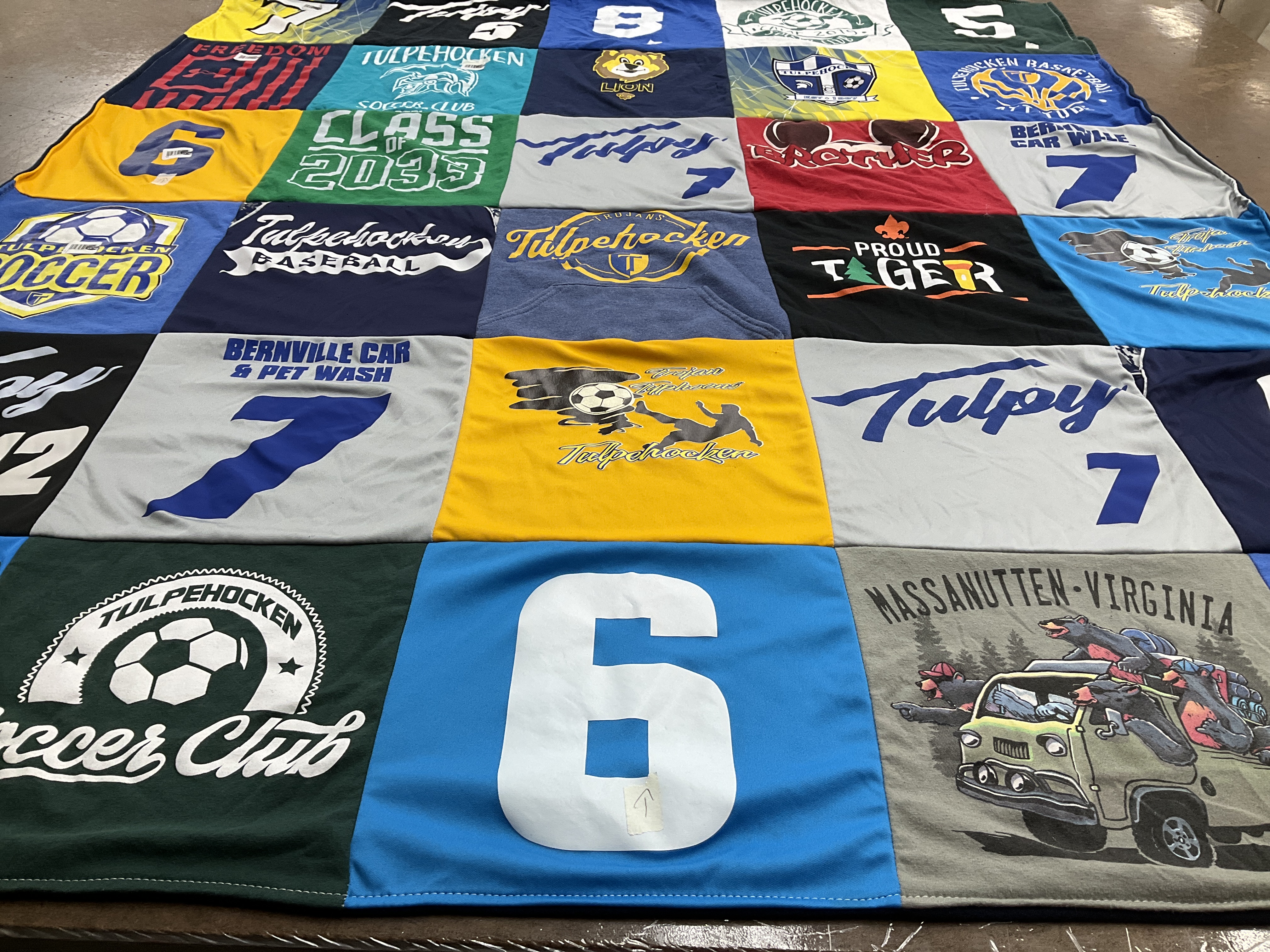 T-shirt quilt featuring tulpehocken, soccer by Kimberly from PA