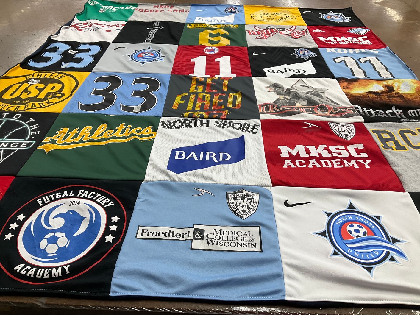 T-shirt quilt featuring north shore united by Angela from WI