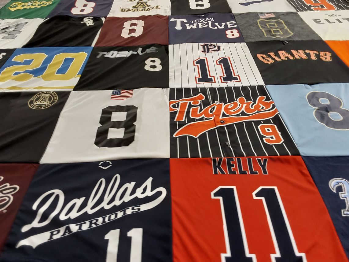 T-shirt quilt featuring texas twelve, giants by Angelina from TX