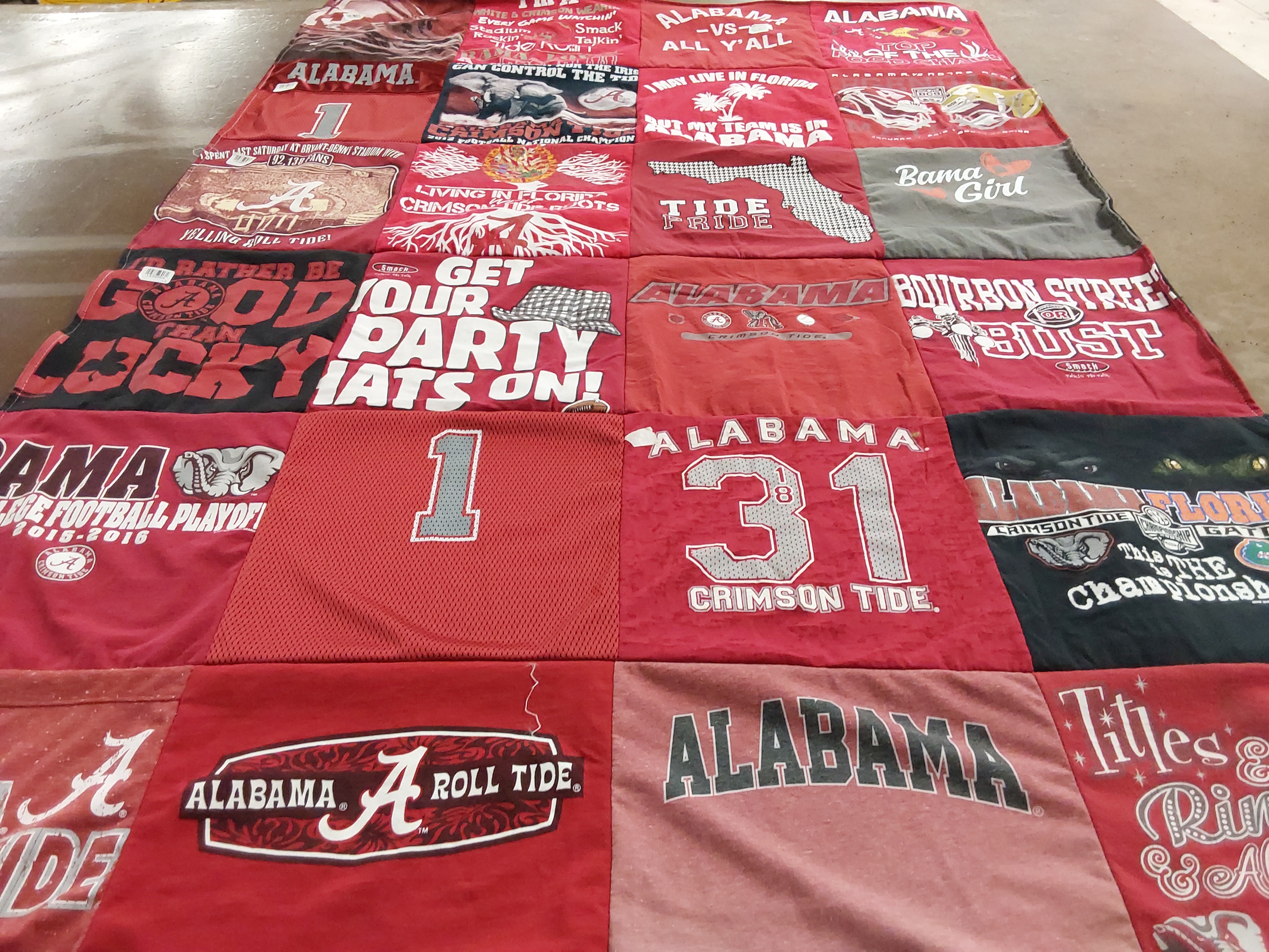 T-shirt quilt featuring university of alabama crimson tide by Karen from FL