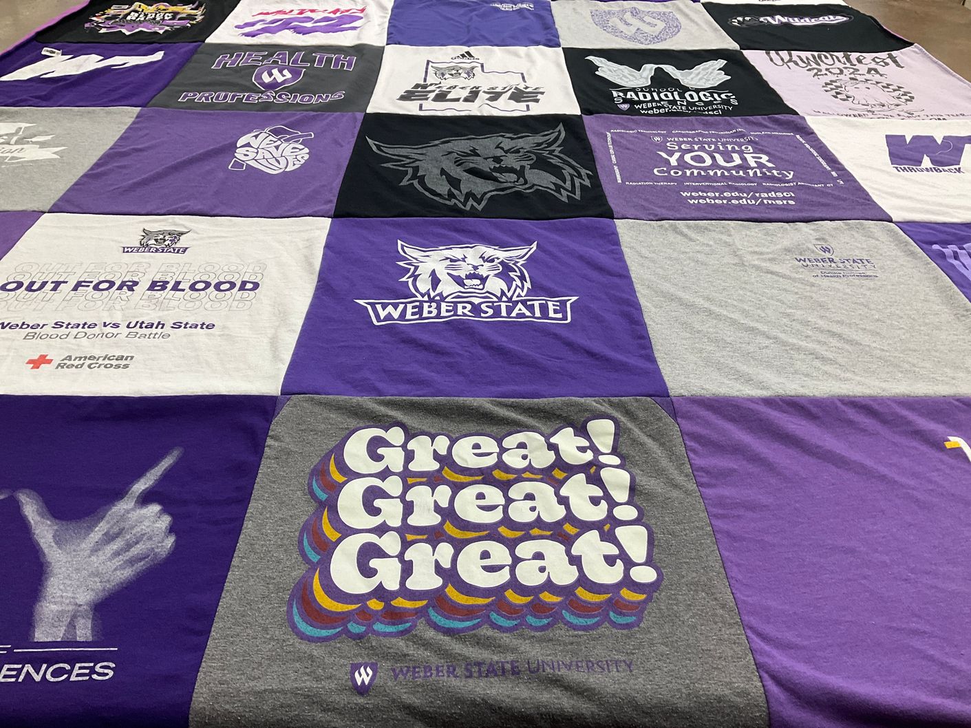 T-shirt quilt from weber state university by Jillian from UT