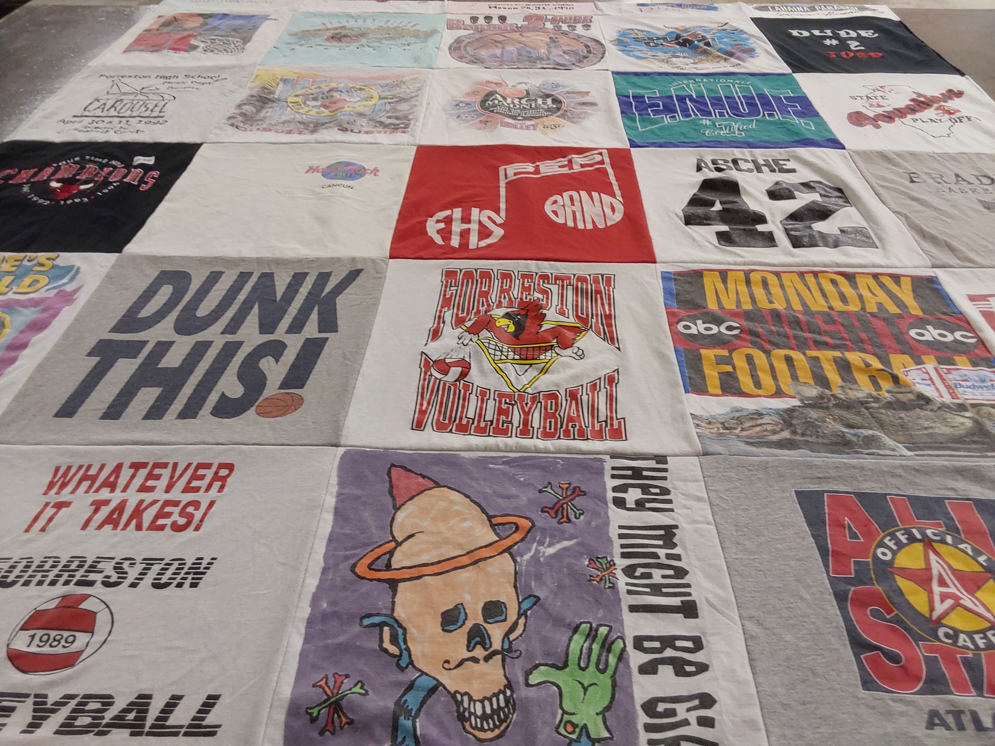 T-shirt quilt featuring forreston volleyball by Angela from GA