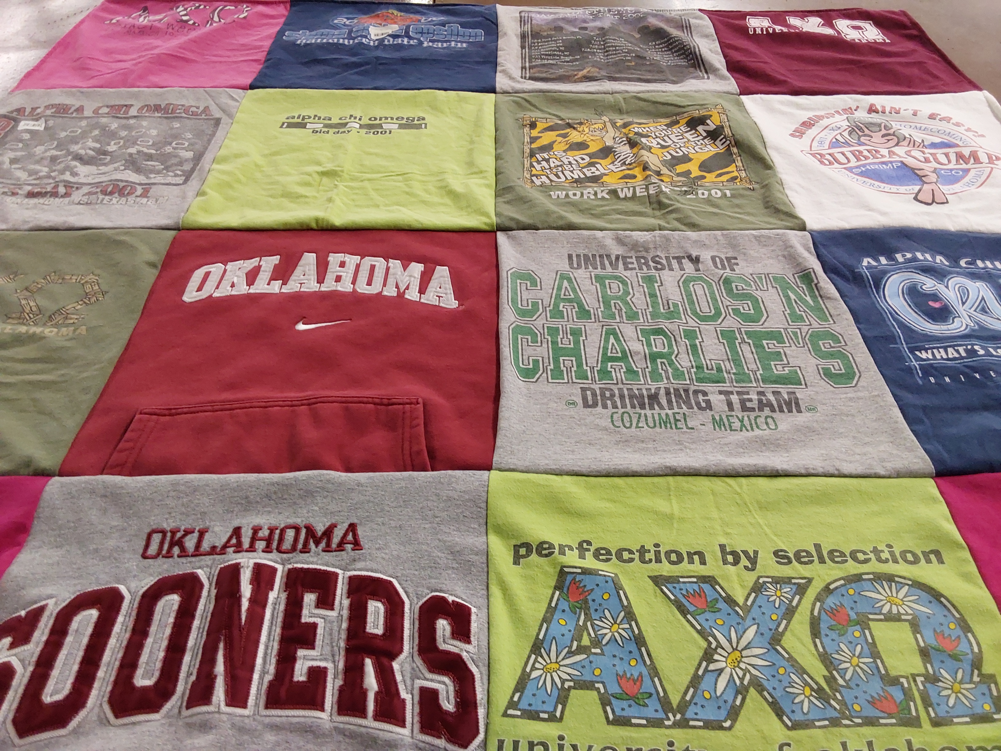 T-shirt quilt featuring oklahoma sooners by Randy from CA
