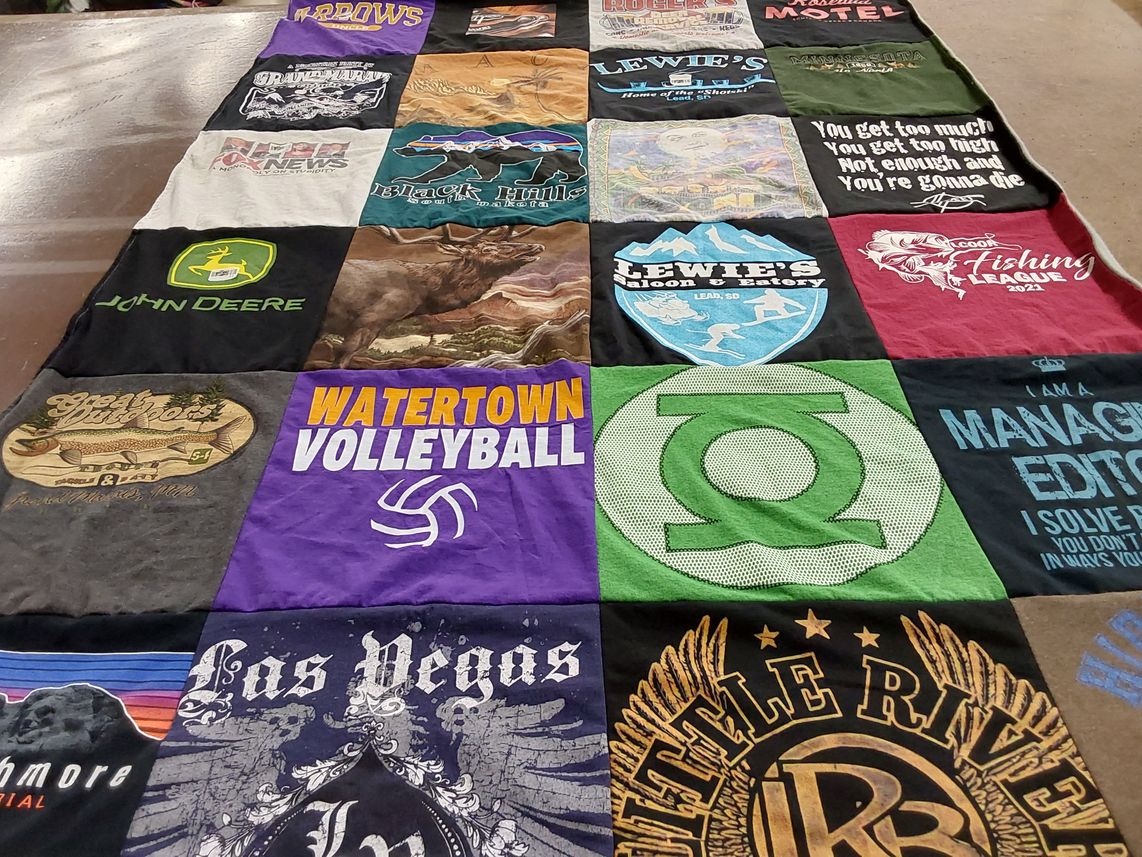 T-shirt quilt featuring watertown volleyball by Twila from SD