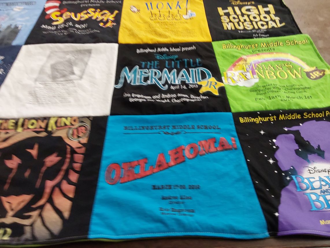T-shirt quilt from billinghurst middle school by Kris from NV