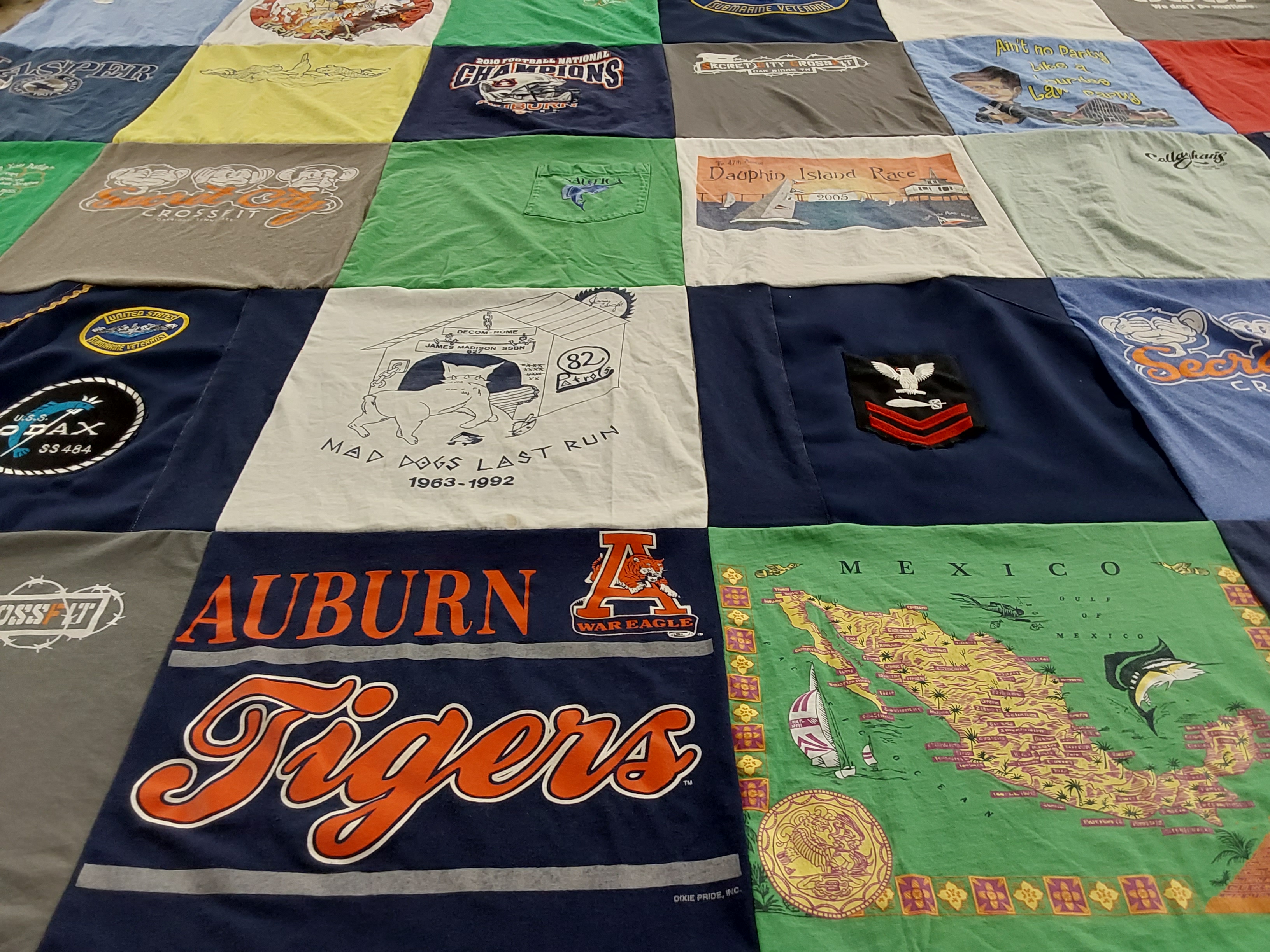 T-shirt quilt featuring auburn tigers by Helen from AL