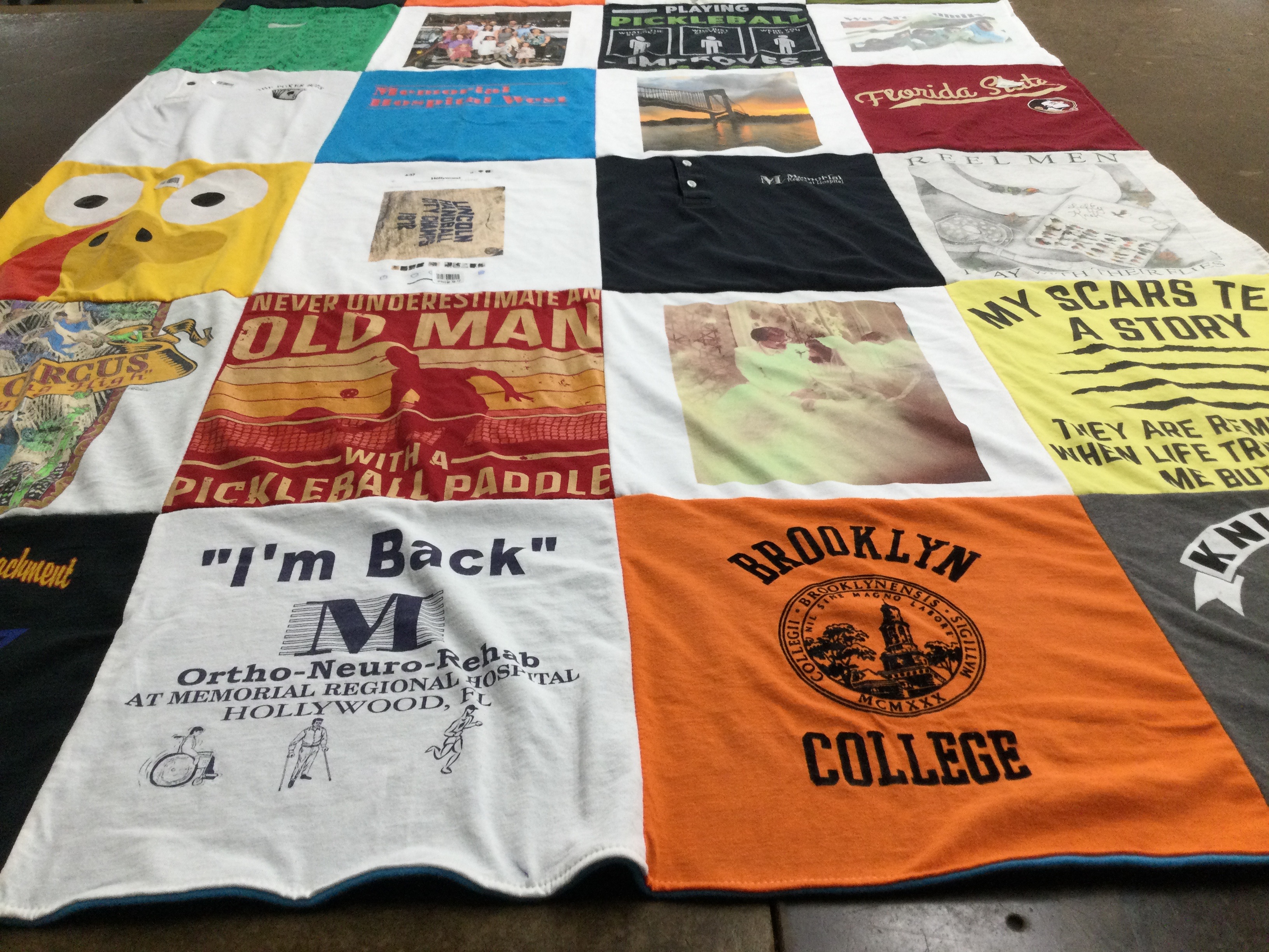 T-shirt quilt from brooklyn college by Zeff from FL