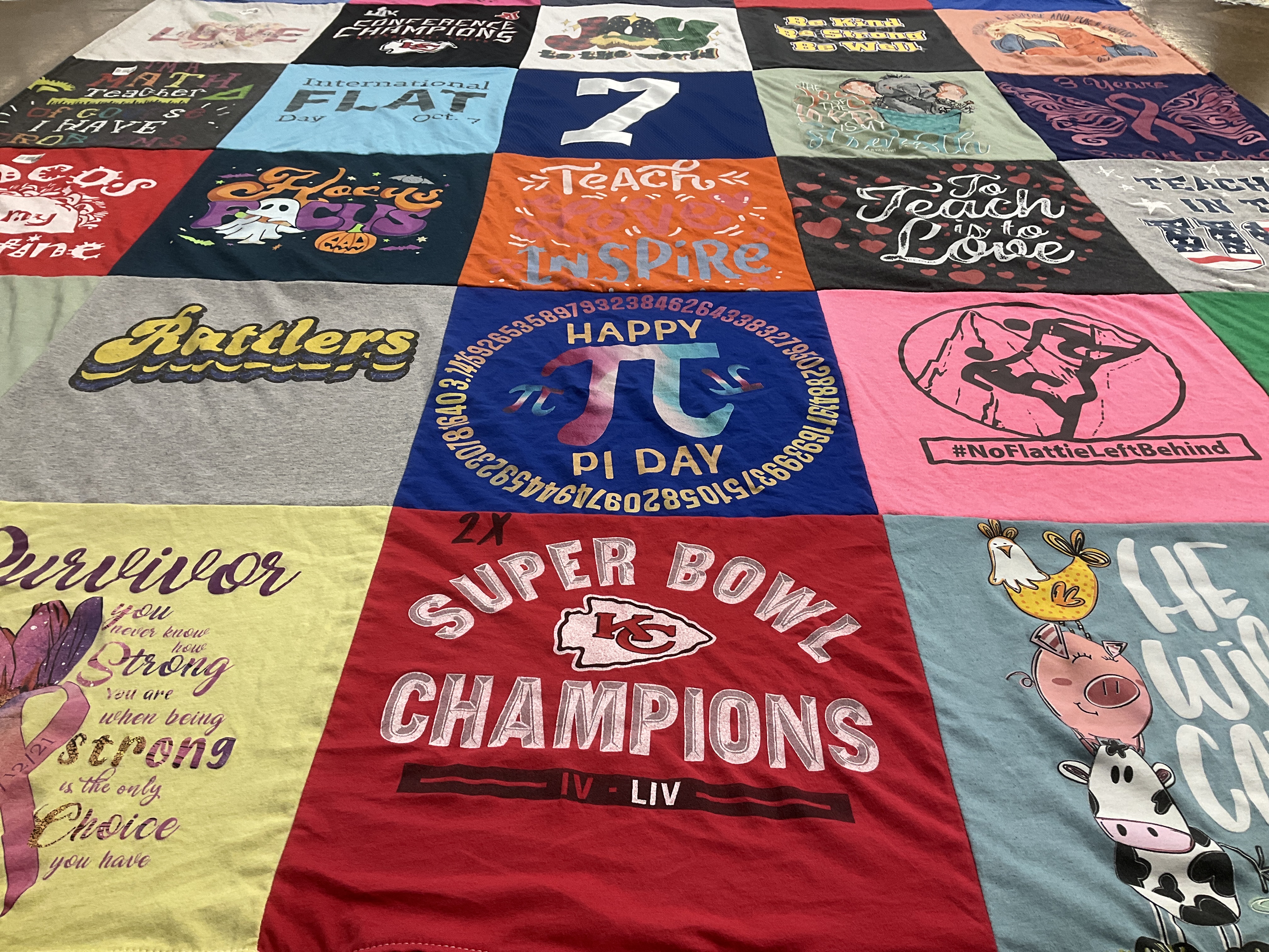 T-shirt quilt featuring kansas city chiefs by Jim from WY