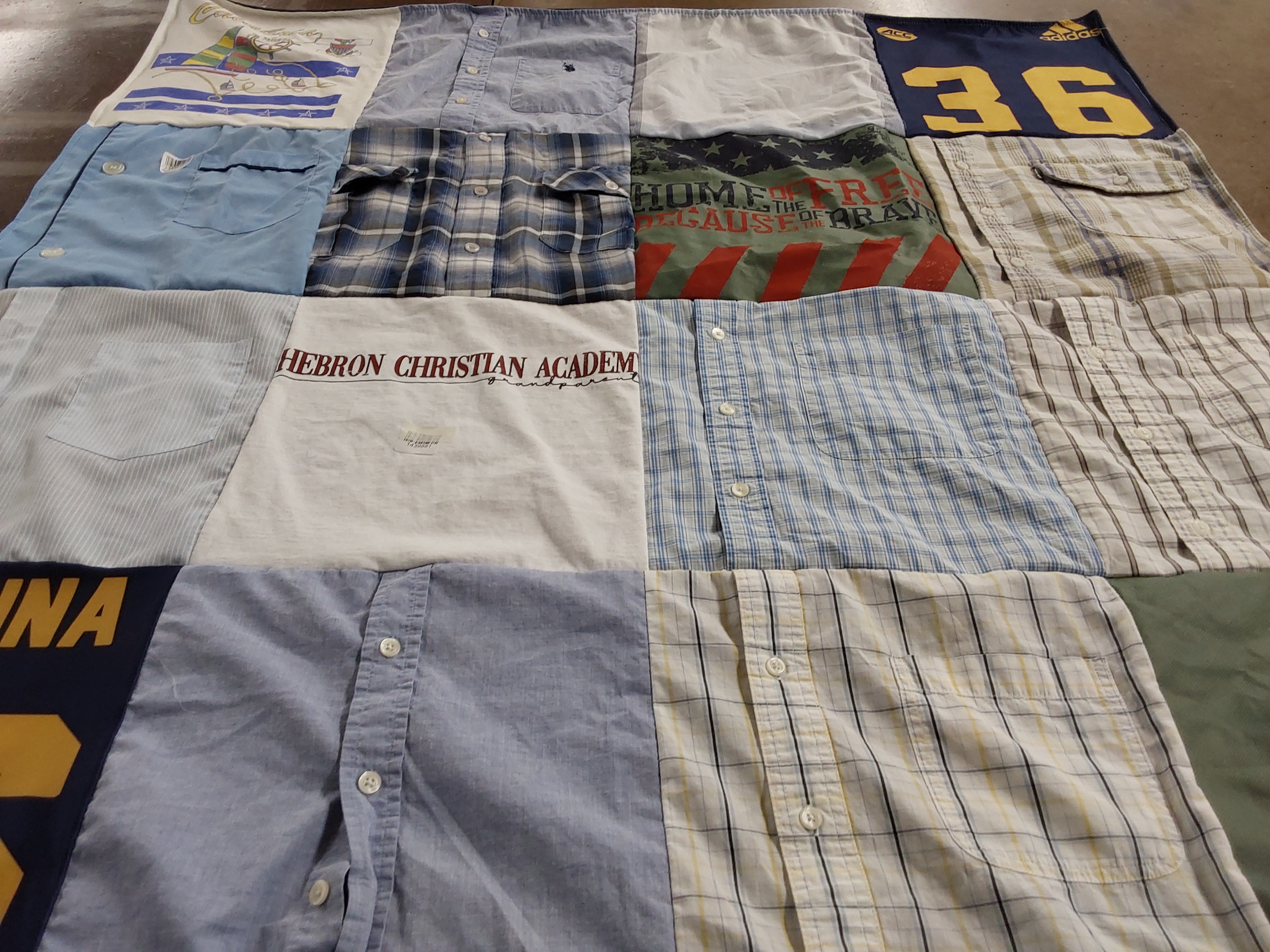 T-shirt quilt from hebron christian academy by Susan from OH