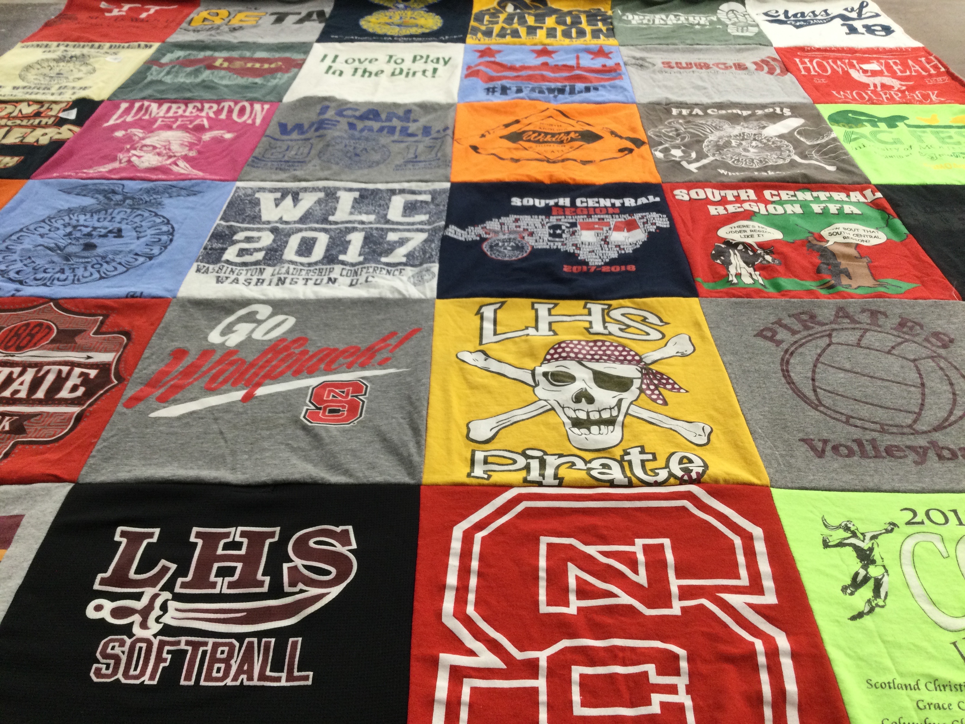 T-shirt quilt featuring lumberton high school by Kristina from NC