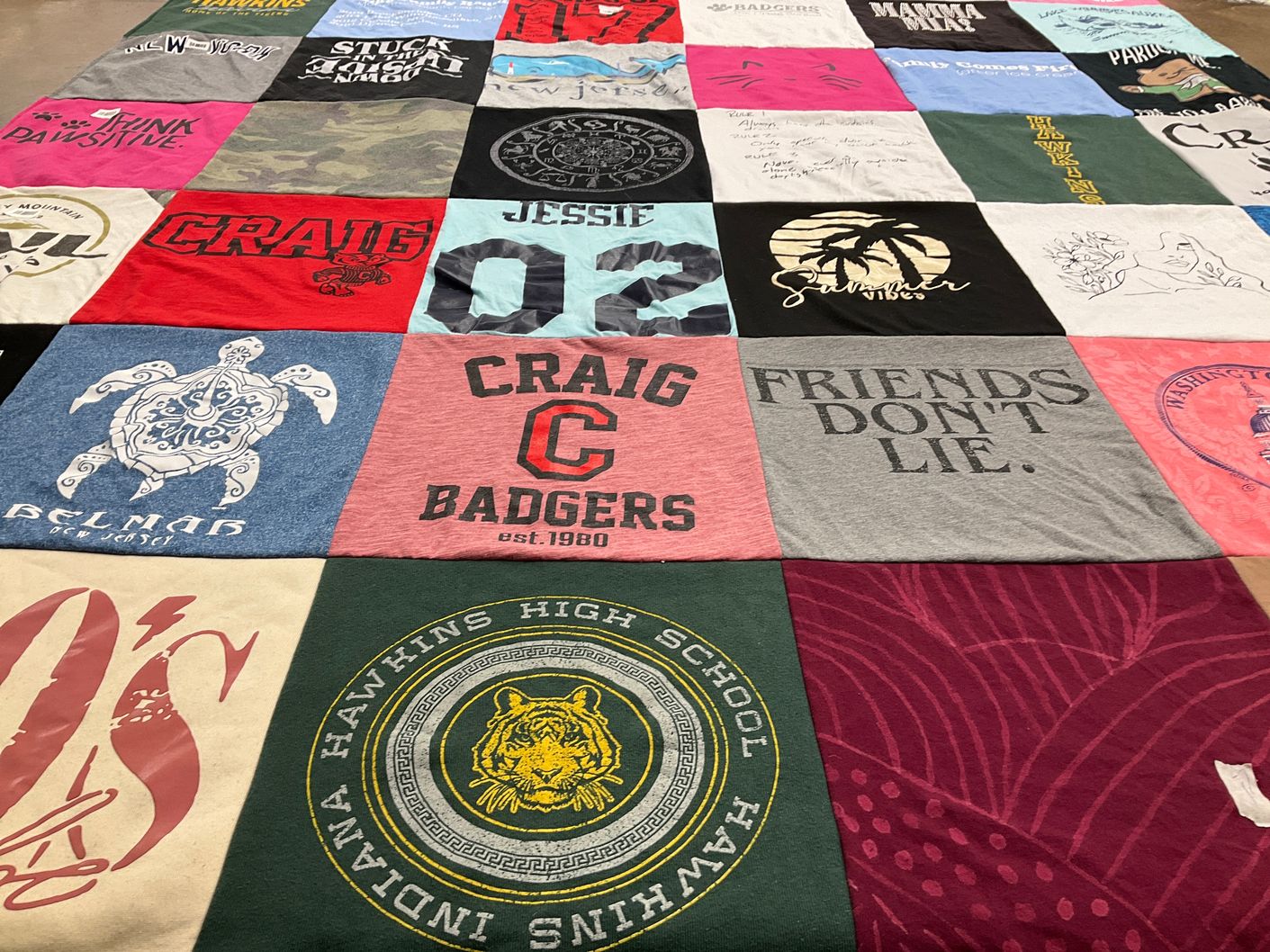 T-shirt quilt featuring craig badgers by GRETCHEN from NJ