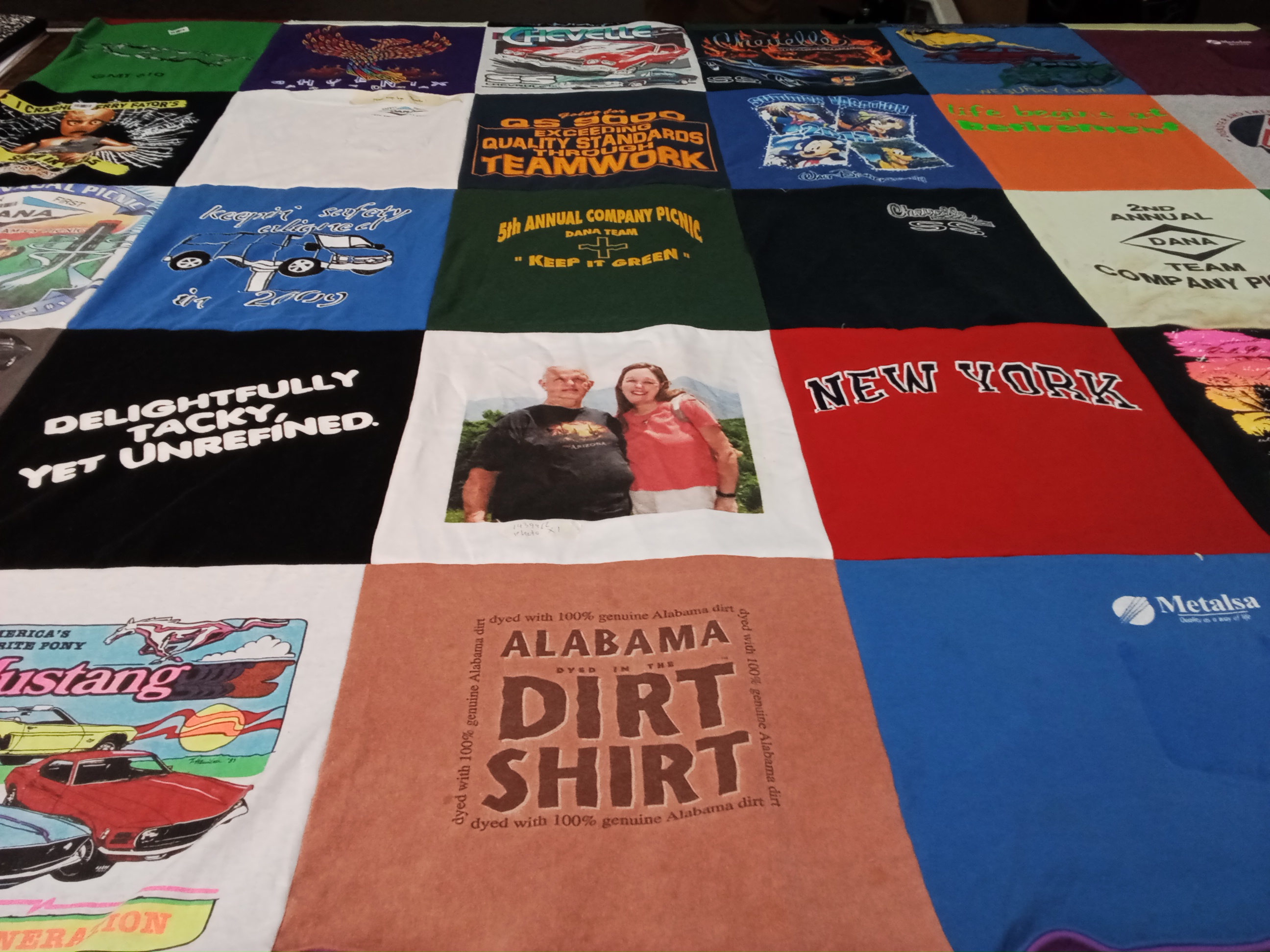 T-shirt quilt with dirt, picnics themes by Ronda from KY