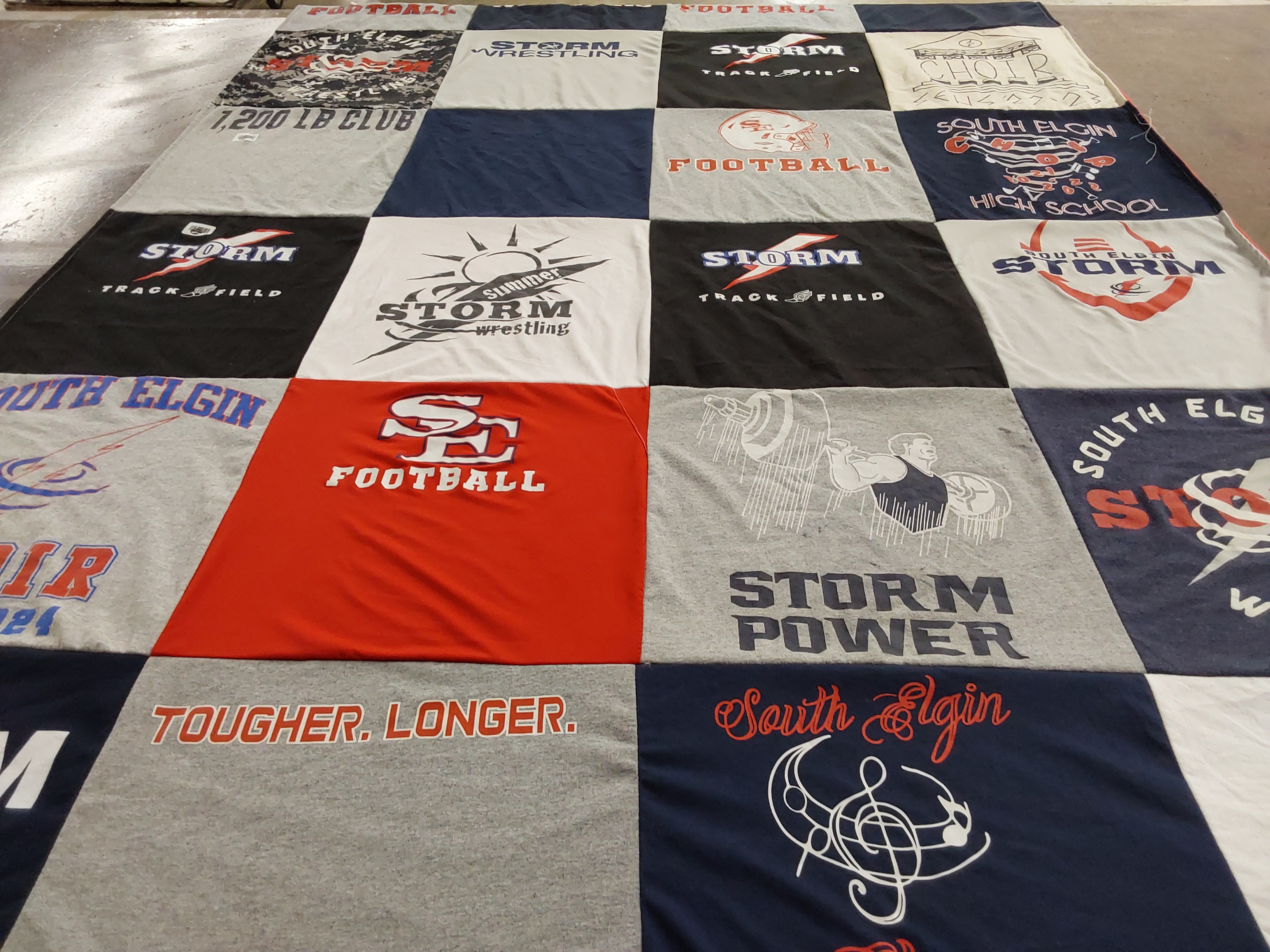 T-shirt quilt featuring south elgin football, south elgin track and field by Reginald from IL