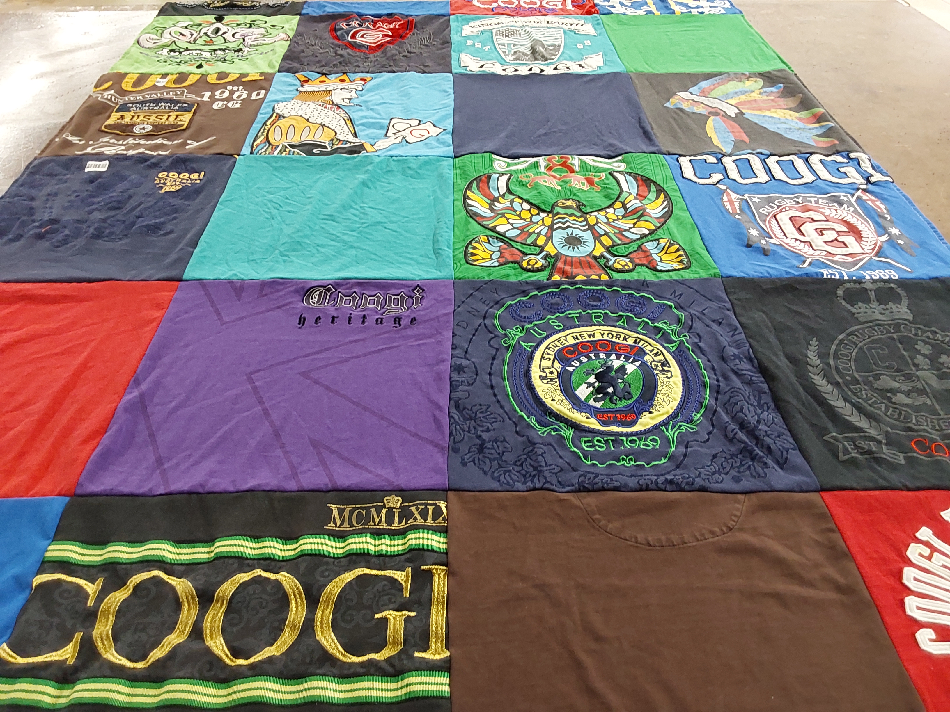 T-shirt quilt with fashion, sports themes by Melissa from OR