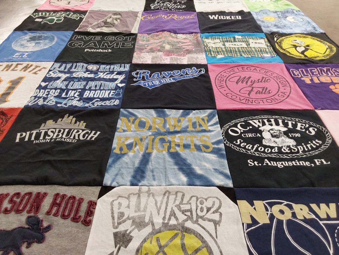 T-shirt quilt featuring clemson tigers, norwin knights by Jolee from SC