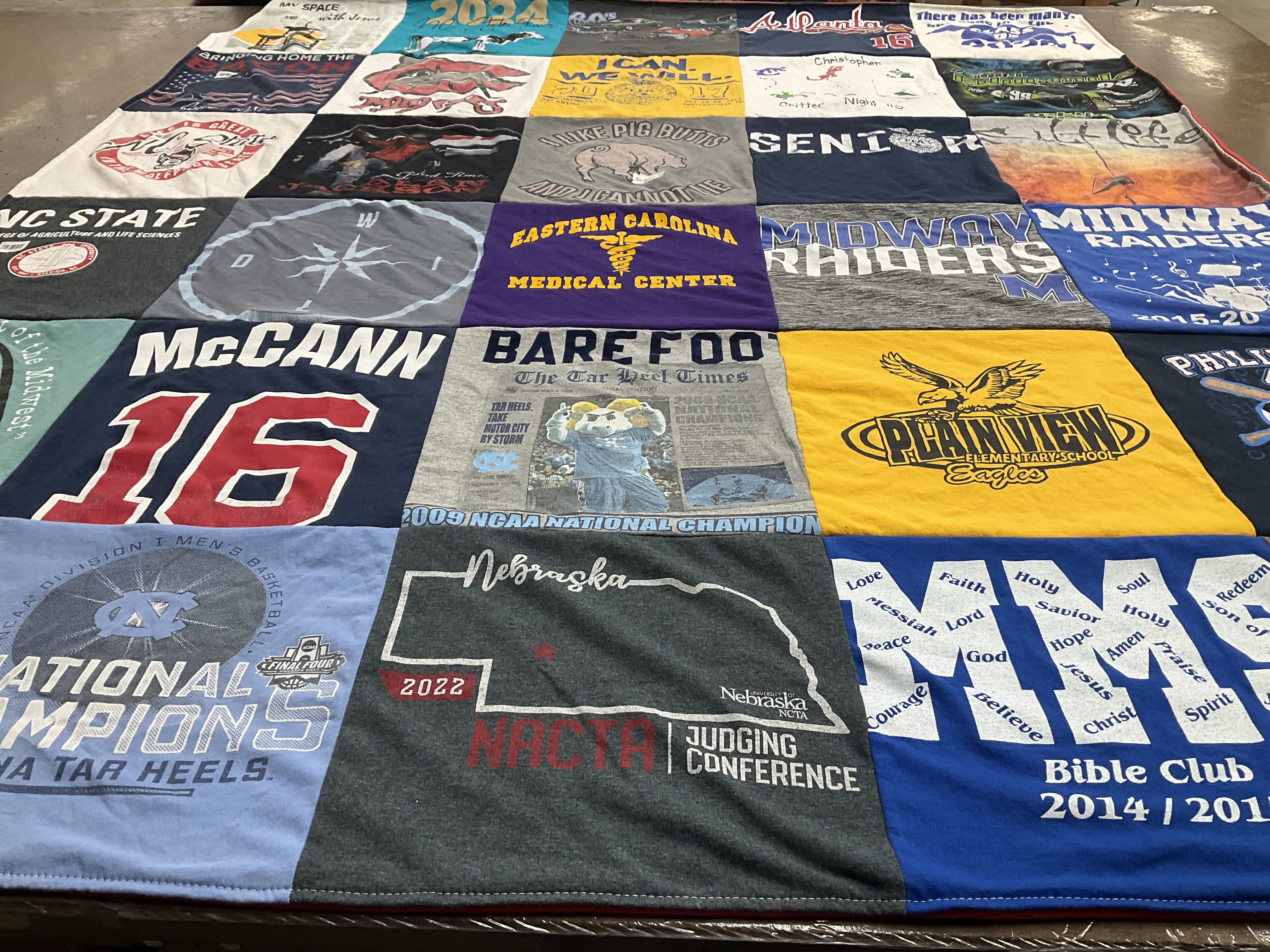 T-shirt quilt featuring nc state university, midway raiders by Jessica from NC