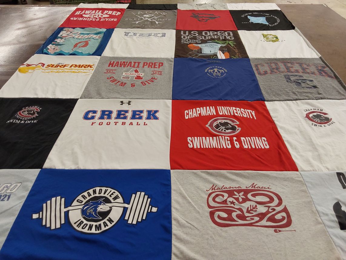 T-shirt quilt featuring creek football team, grandview ironman by edward from HI