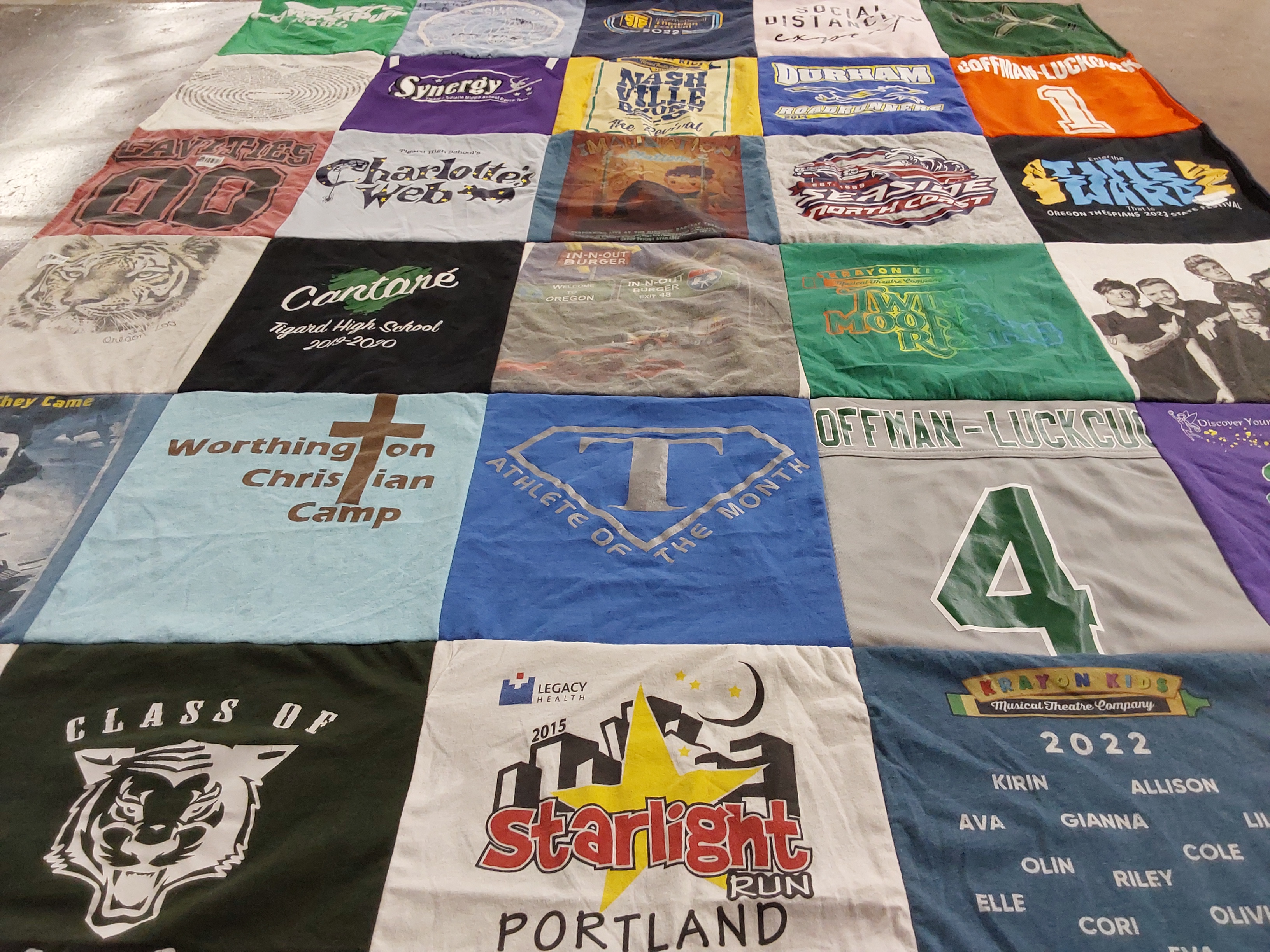 T-shirt quilt featuring oregon teams by Brandi from OR