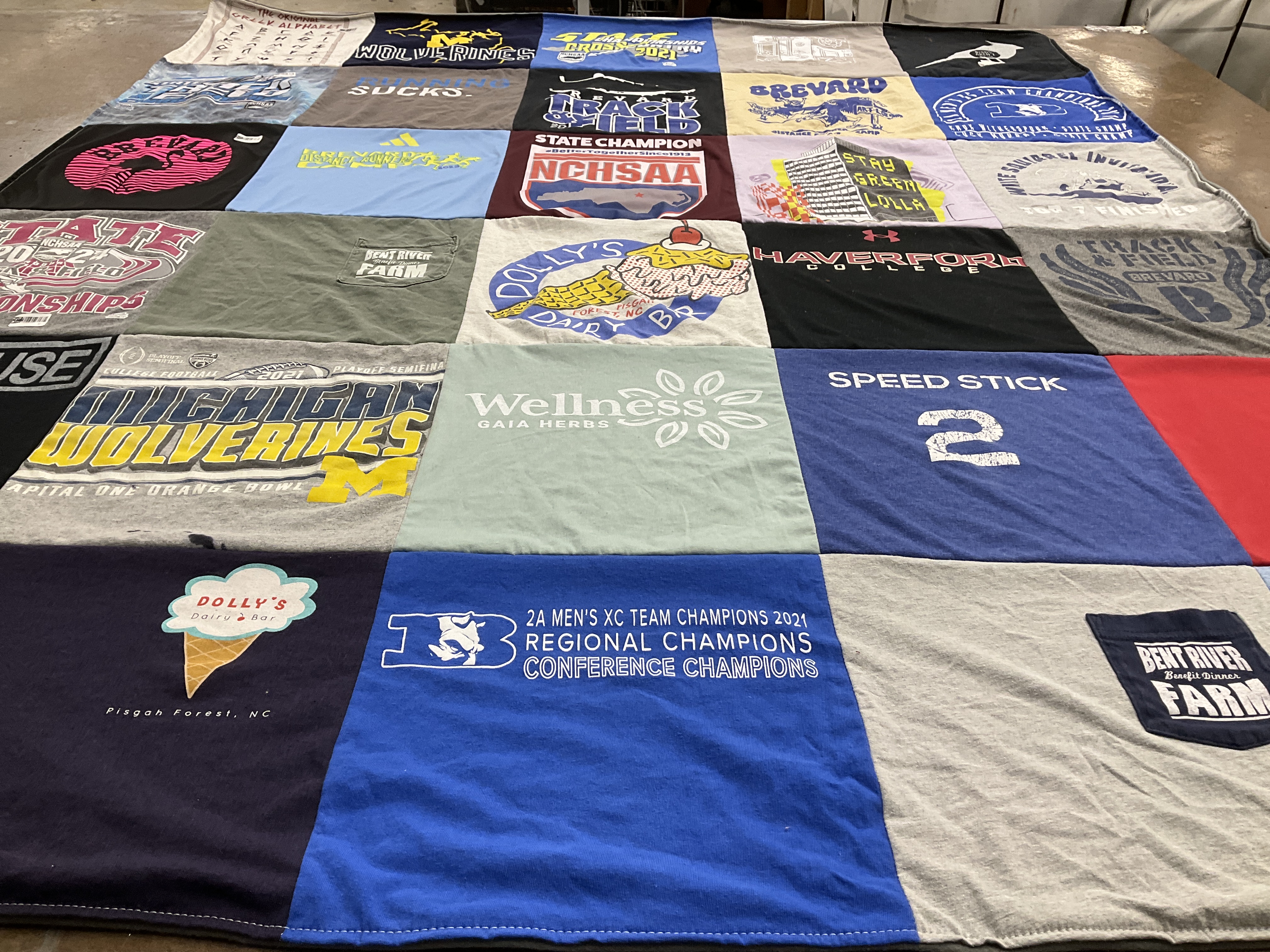 T-shirt quilt featuring michigan wolverines by Marisa from NC