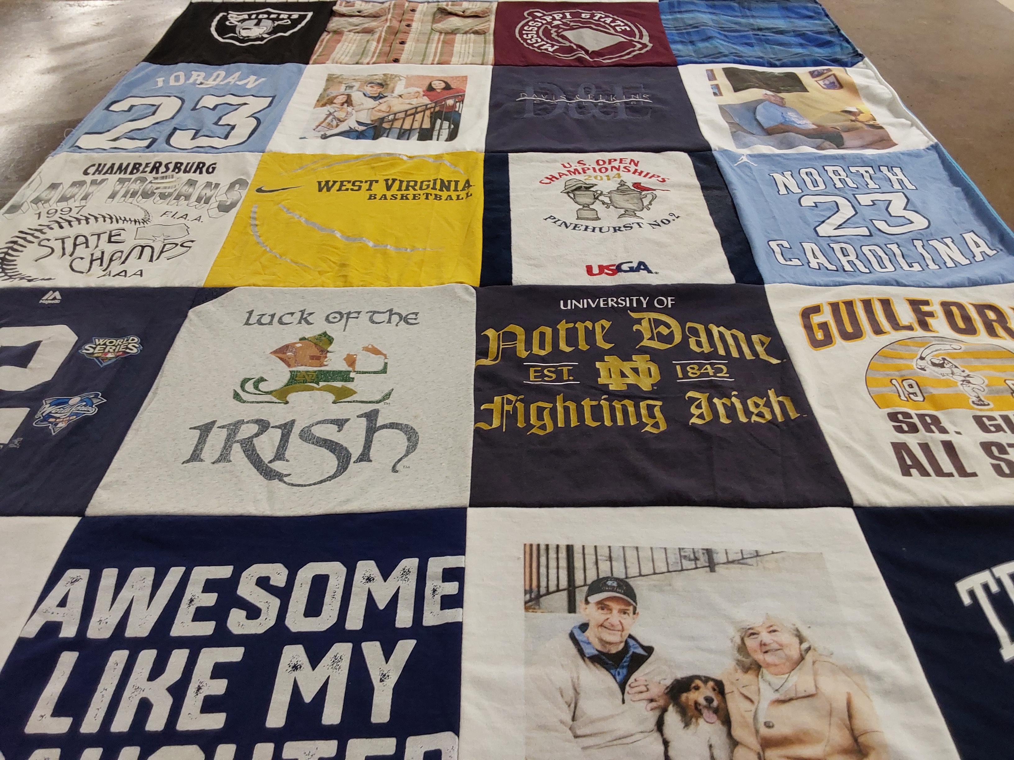 T-shirt quilt featuring north carolina university by Cheryl from PA