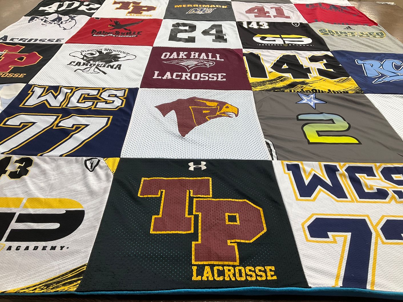 T-shirt quilt featuring tp lacrosse, wcs lacrosse by Colleen from FL