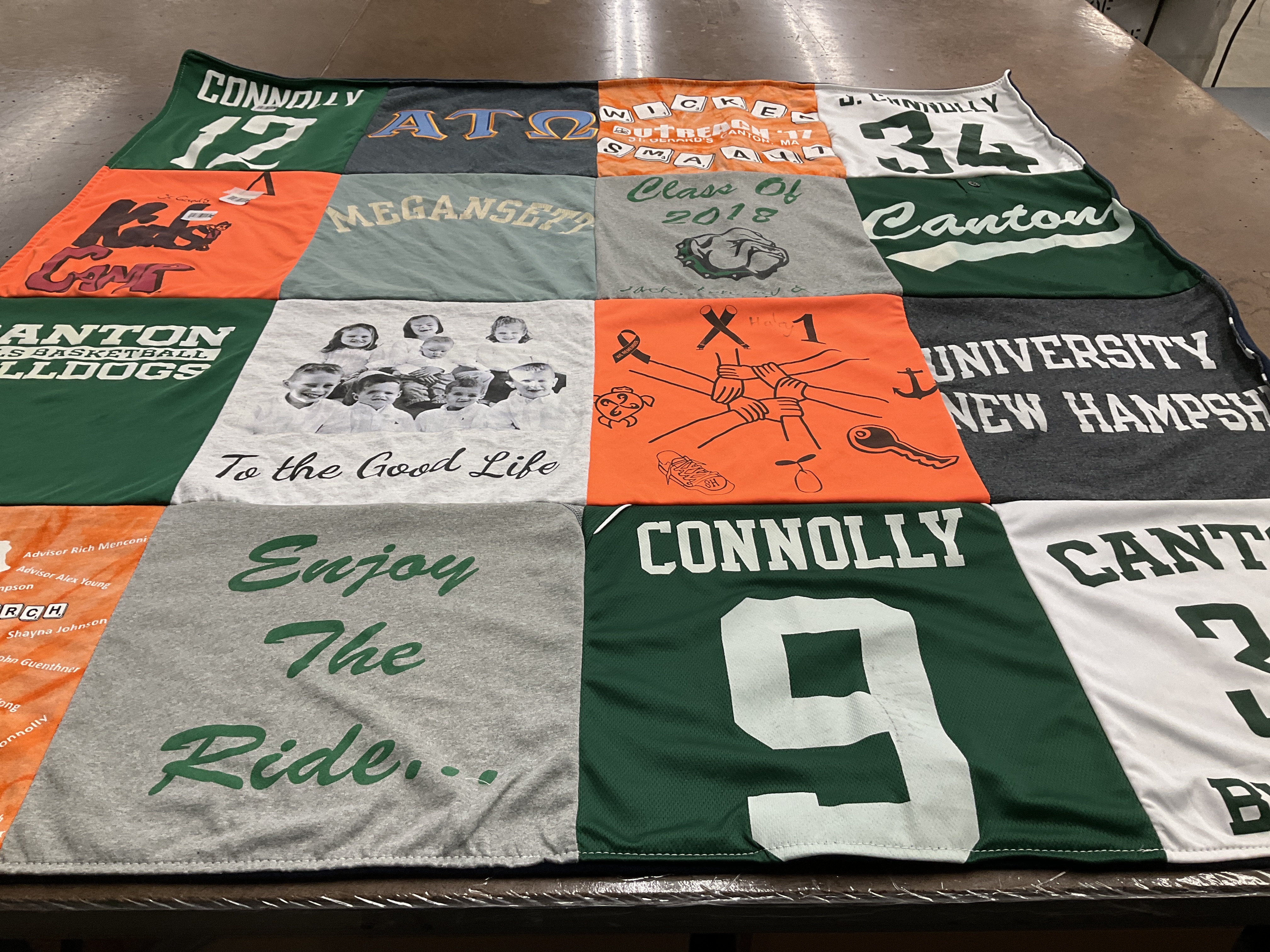 T-shirt quilt featuring canton high school basketball by Deb from MA
