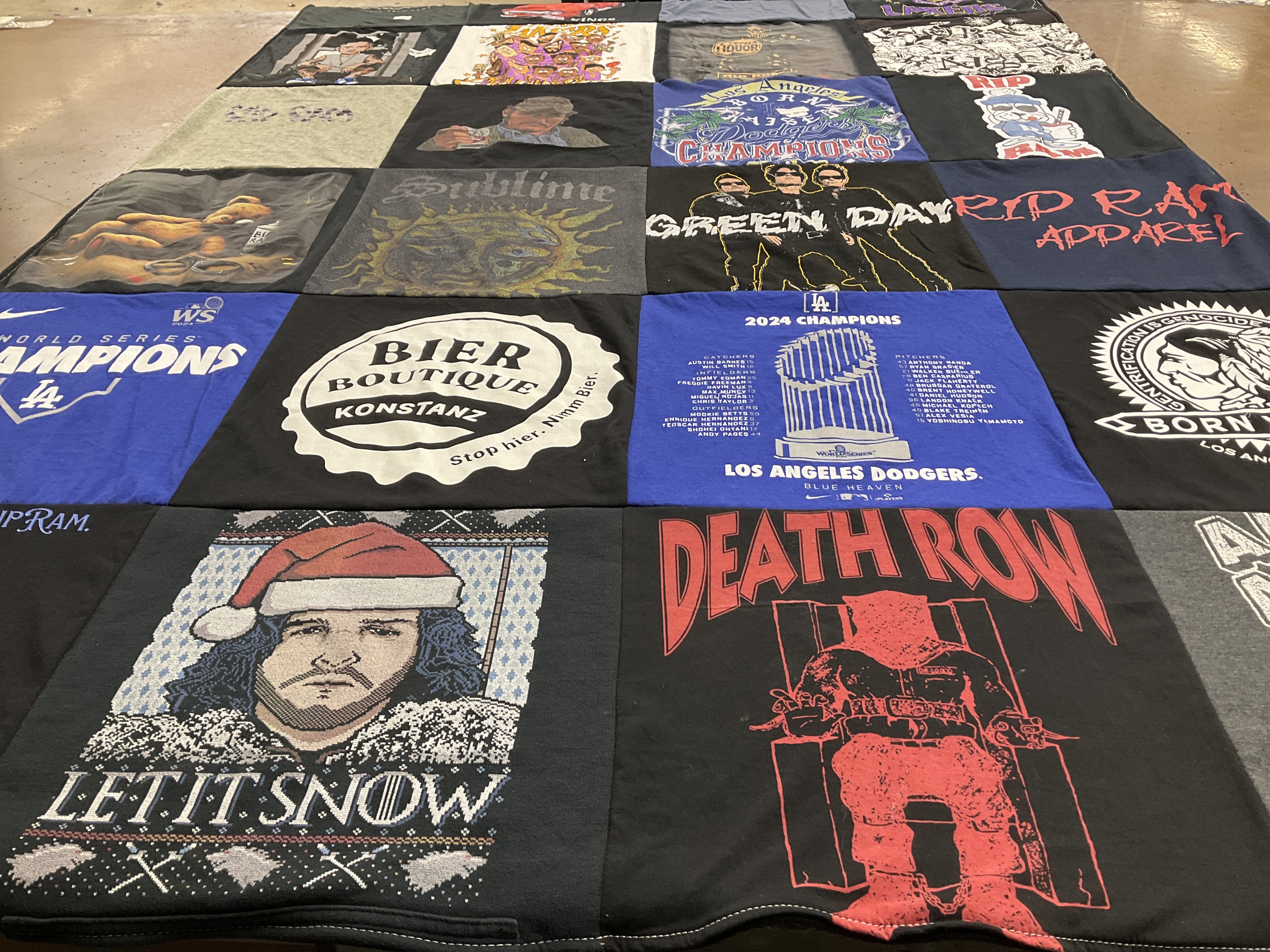 T-shirt quilt featuring los angeles dodgers by Jaclyn from CA