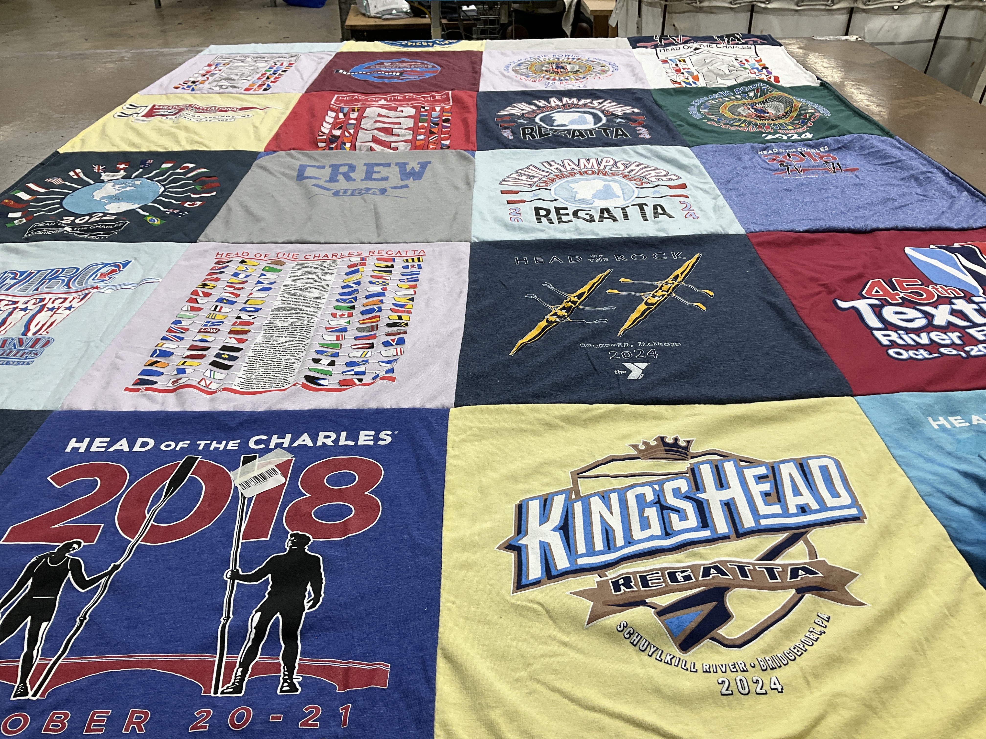 T-shirt quilt with rowing, regattas themes by Mariylon from MA