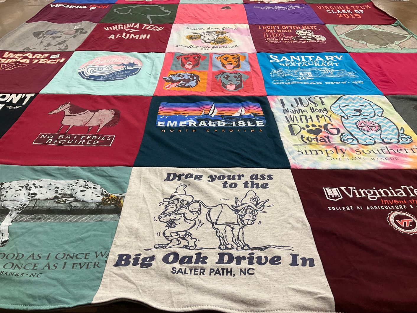 T-shirt quilt from virginia tech, college of agriculture and life sciences by Claire from VA