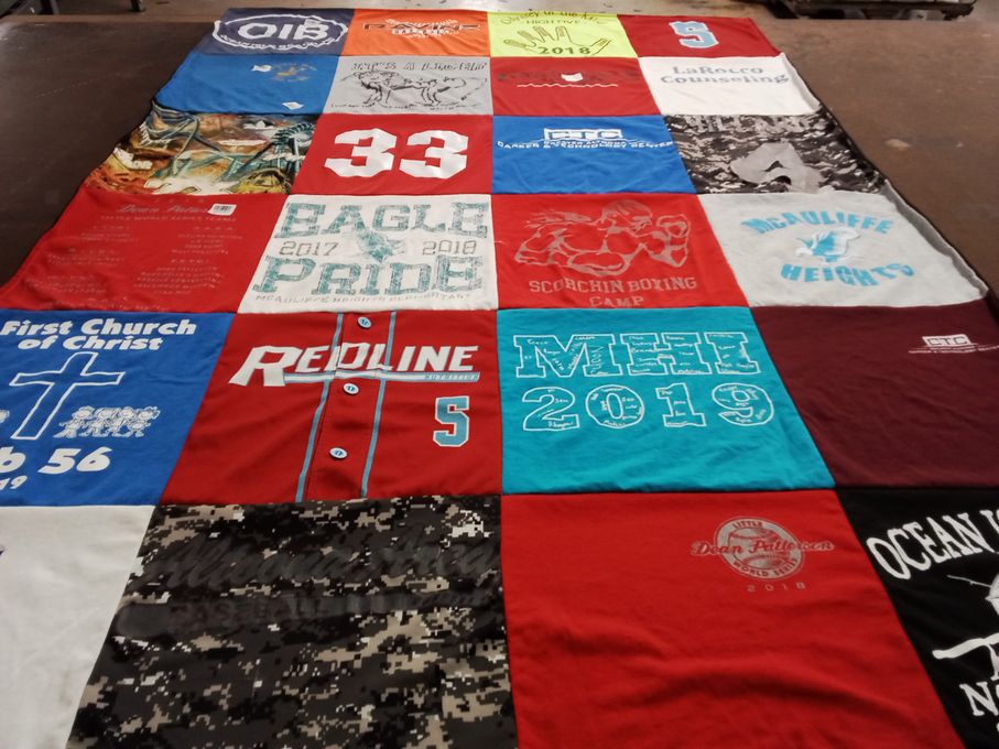 T-shirt quilt featuring redline by Jamie from PA