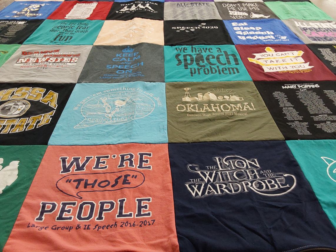 T-shirt quilt featuring denison high school by Cynthia from IA