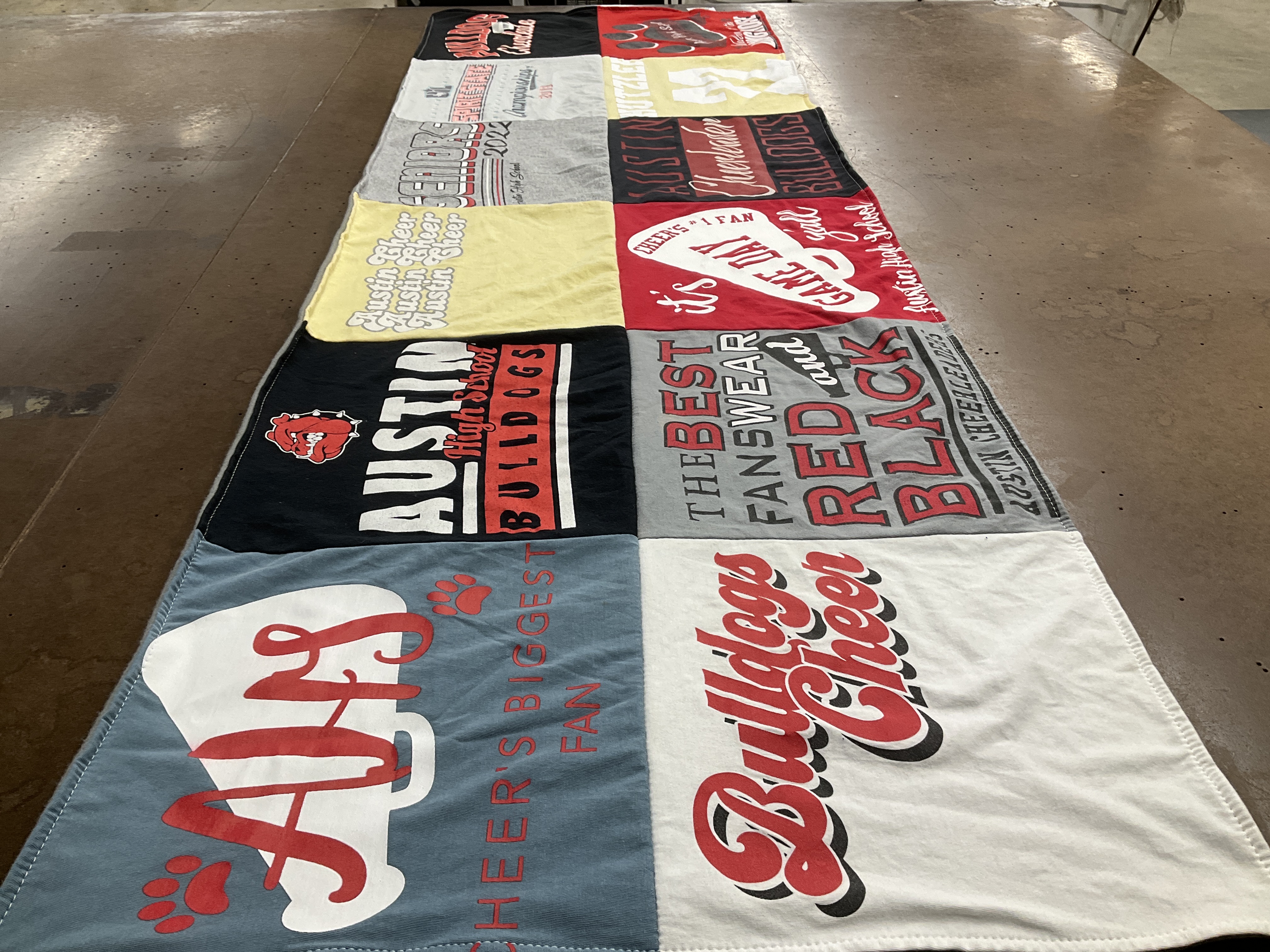 T-shirt quilt featuring austin bulldogs by Beth from TX
