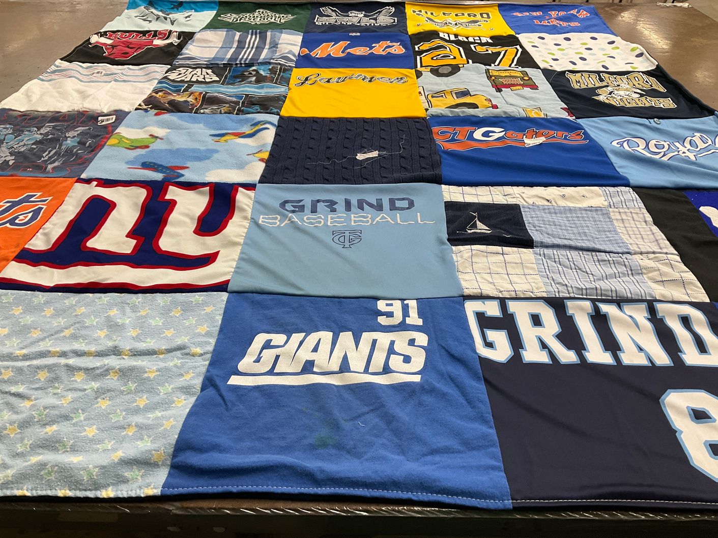 T-shirt quilt featuring new york giants, new york mets by Dawn from CT