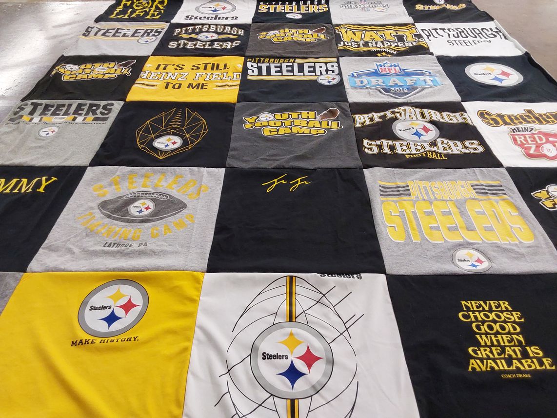 T-shirt quilt featuring pittsburgh steelers by Norma from TX