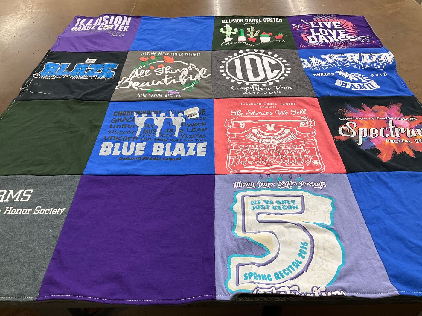 T-shirt quilt from oakland middle school by Nancy from TX