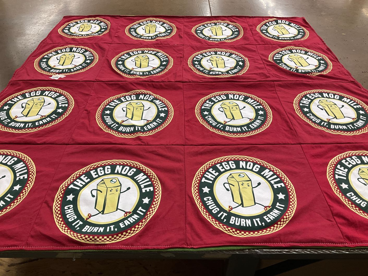 T-shirt quilt with drinking games, holiday celebrations themes by Eileen from PA