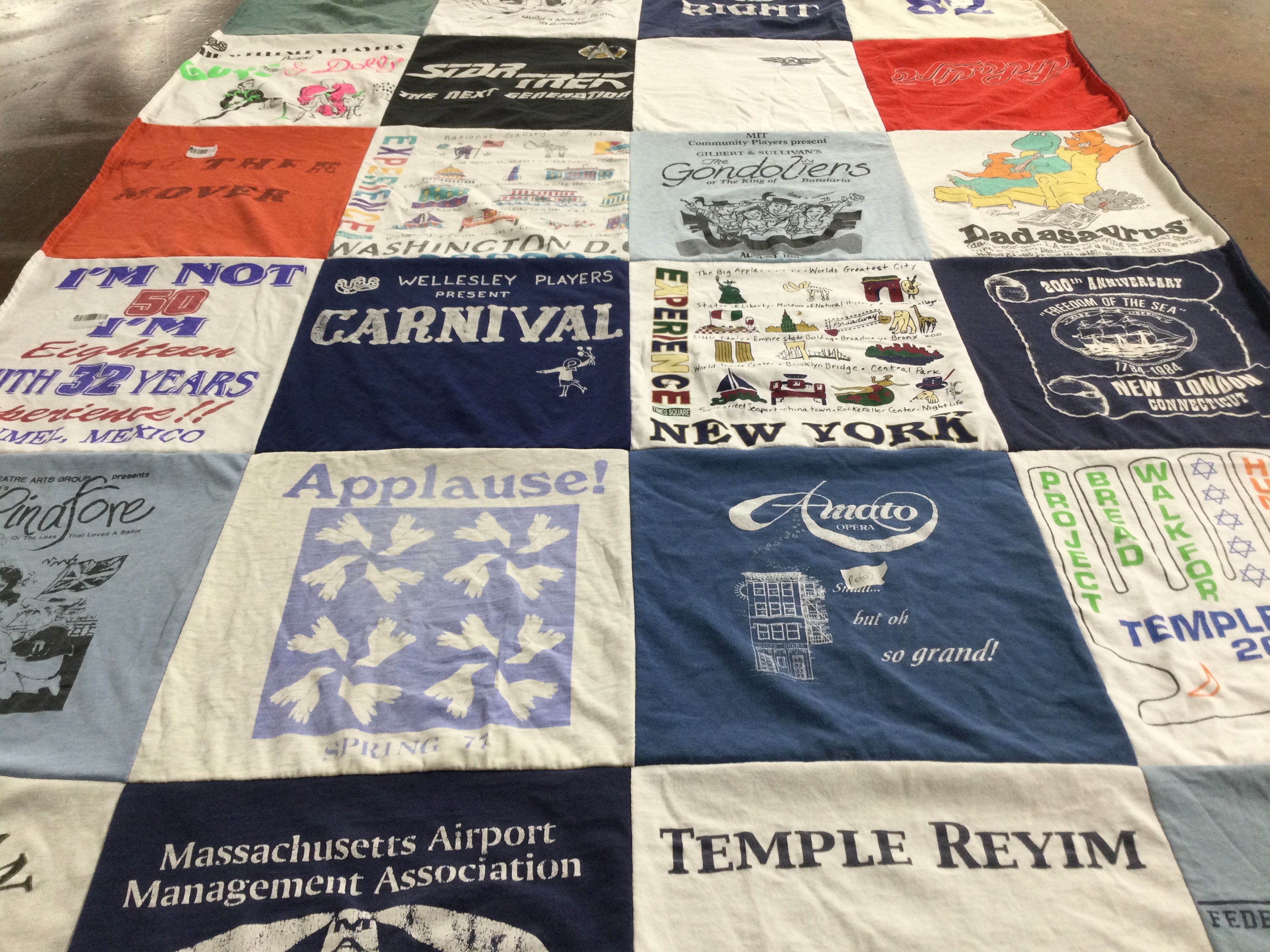 T-shirt quilt from wellesley college by Bryon from MA