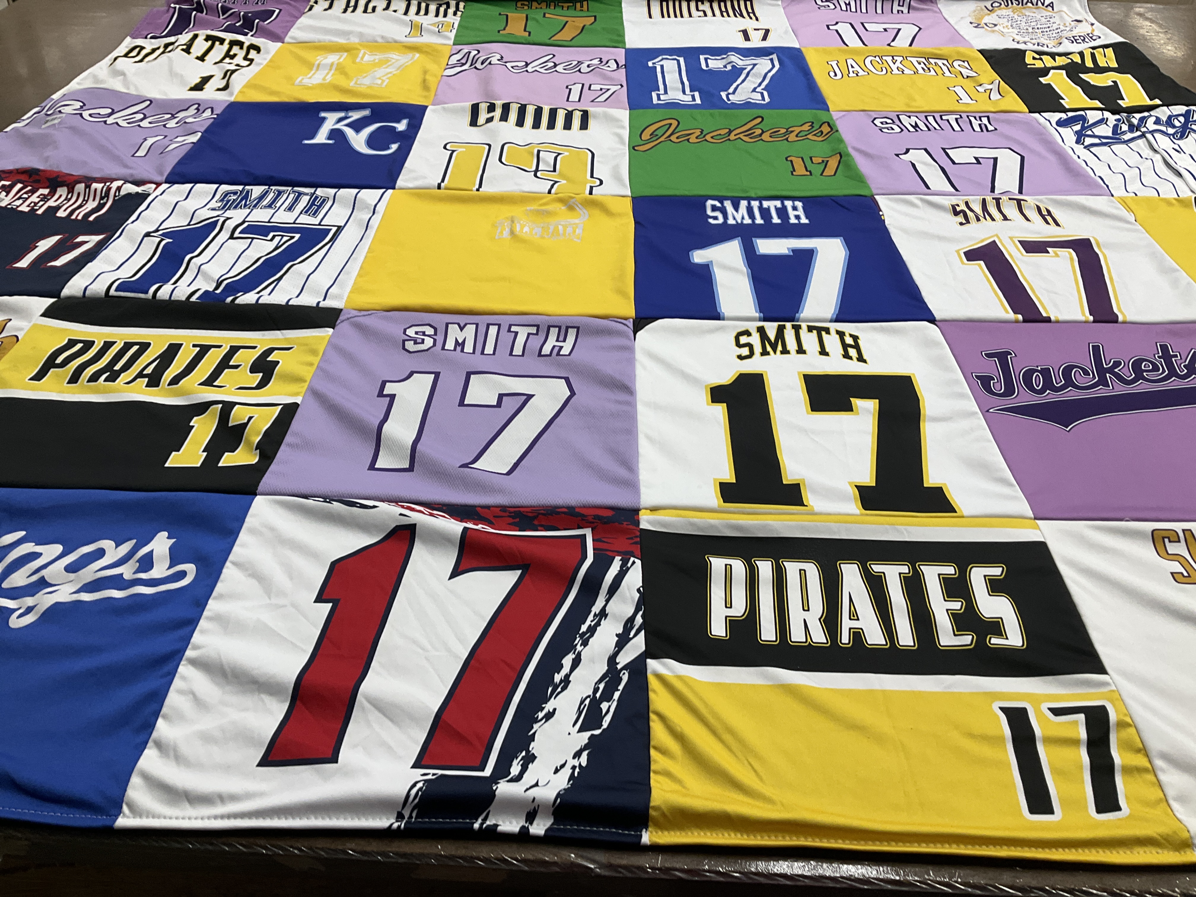 T-shirt quilt featuring jackets, pirates by Lauren from LA