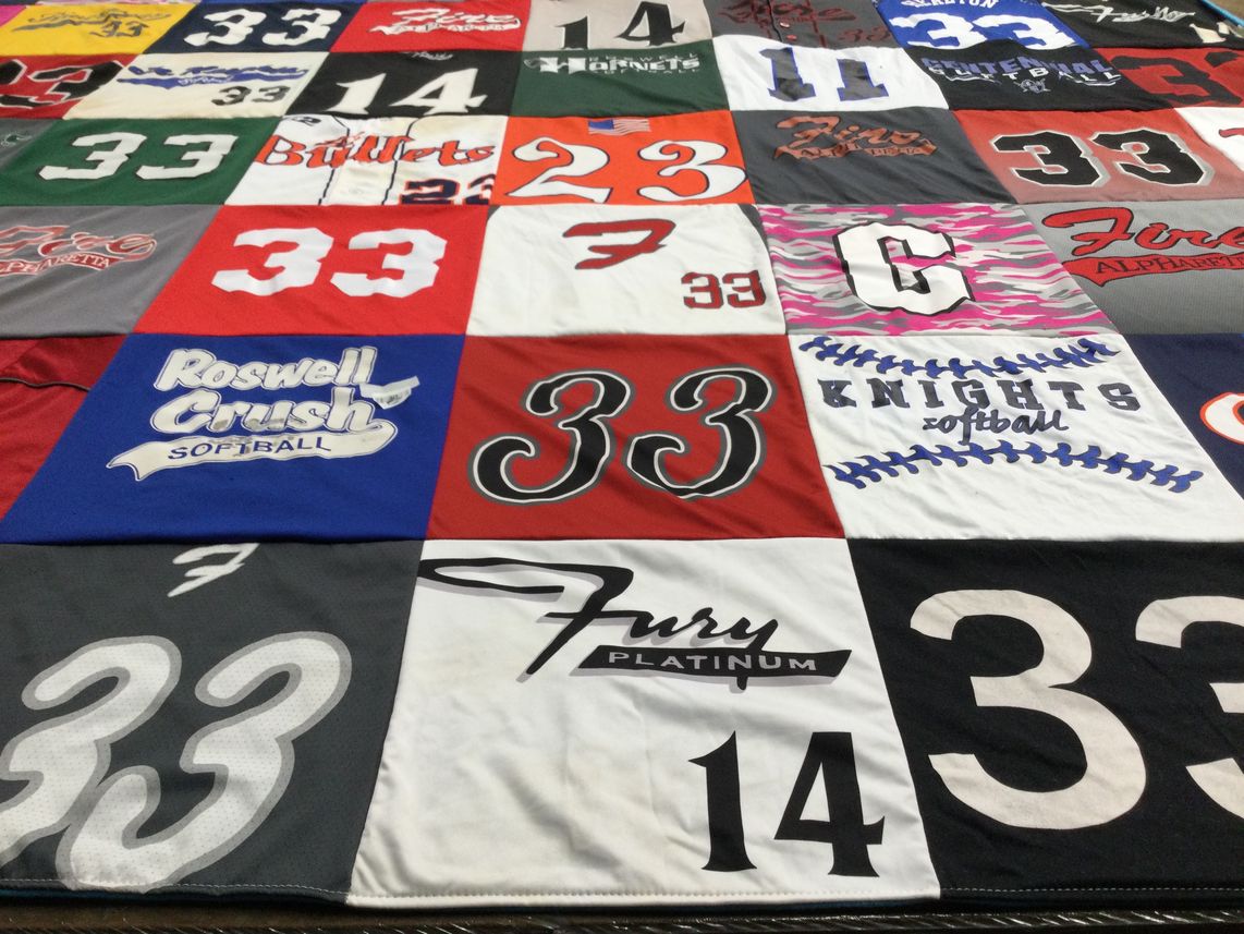 T-shirt quilt featuring roswell crush softball by Jonna from GA