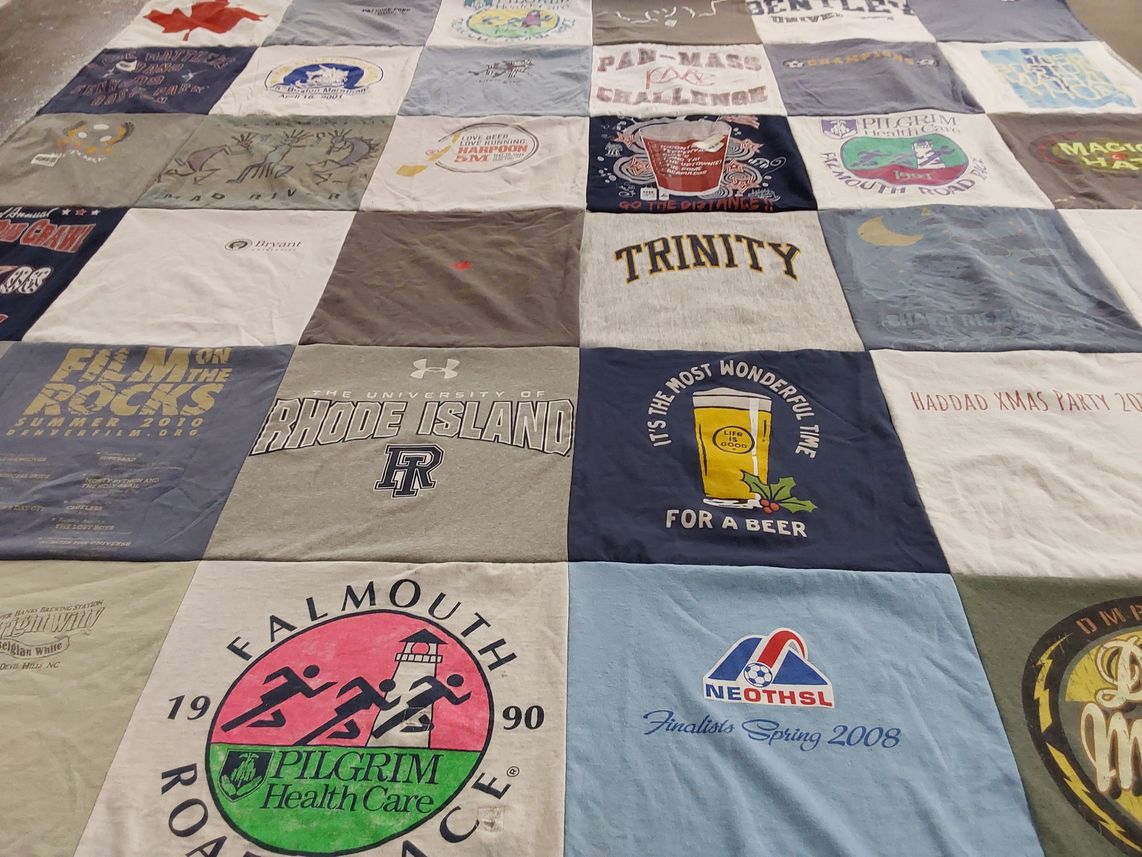 T-shirt quilt featuring falmouth road race by Angela from MA